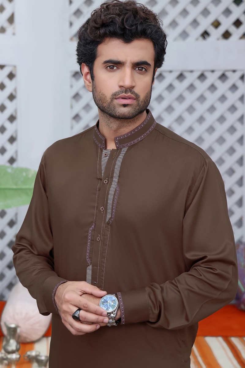 TGM Fancy Shalwar Kameez Cassel Brown