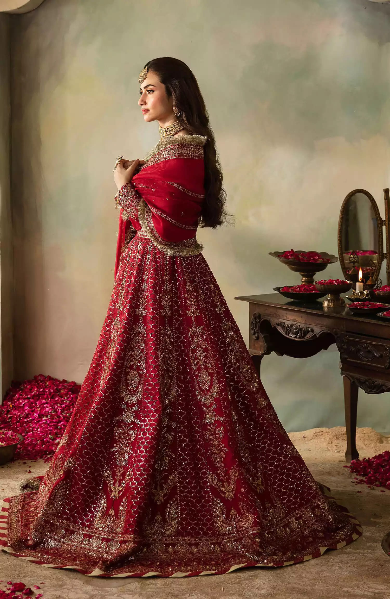 Saad Shaikh Elena Wedding Unstitched Formals Collection - Cerise Unstitched