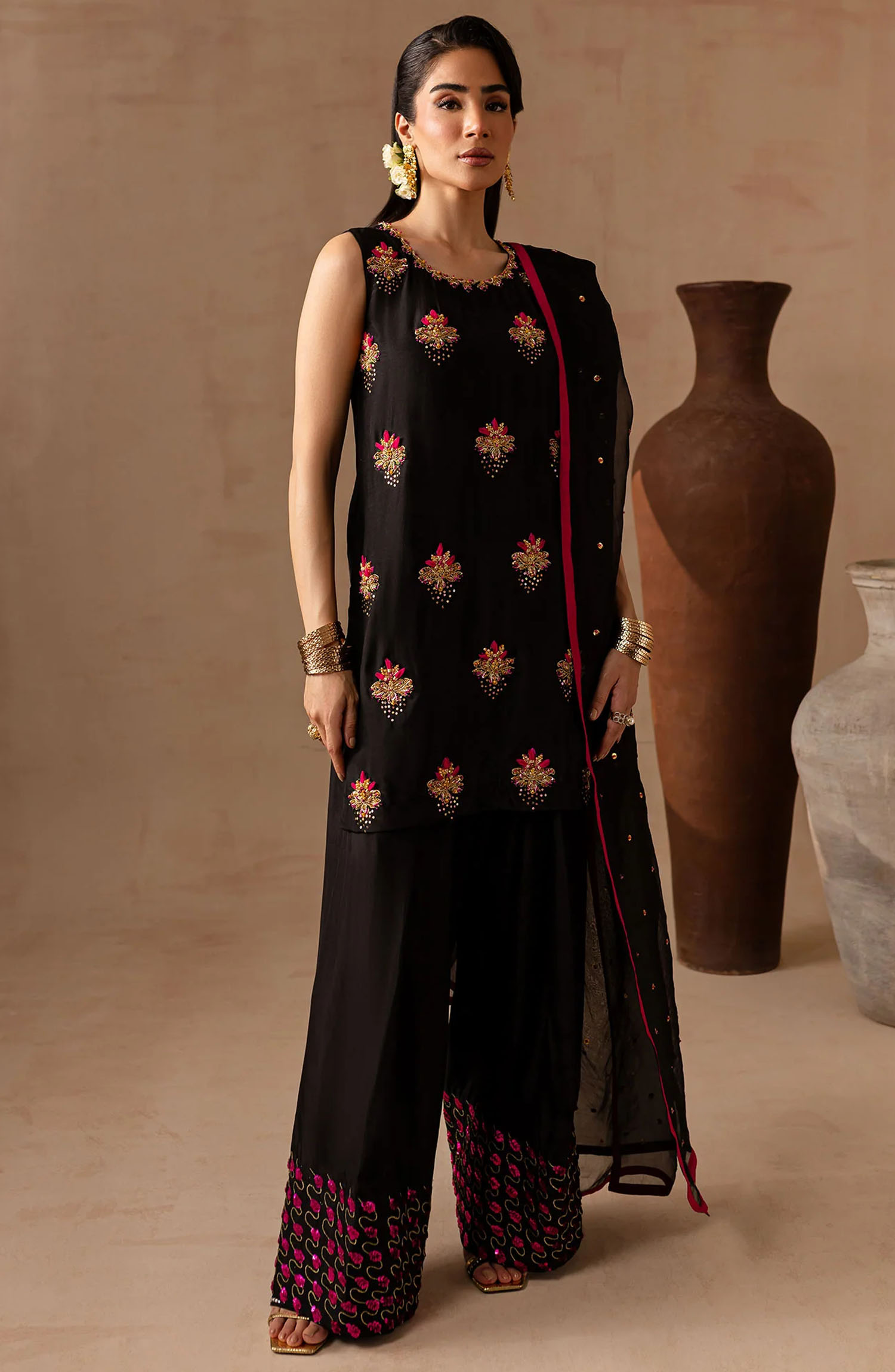 Noir Bliss Festive Collection By Maria Osama Khan - Charcoal charm