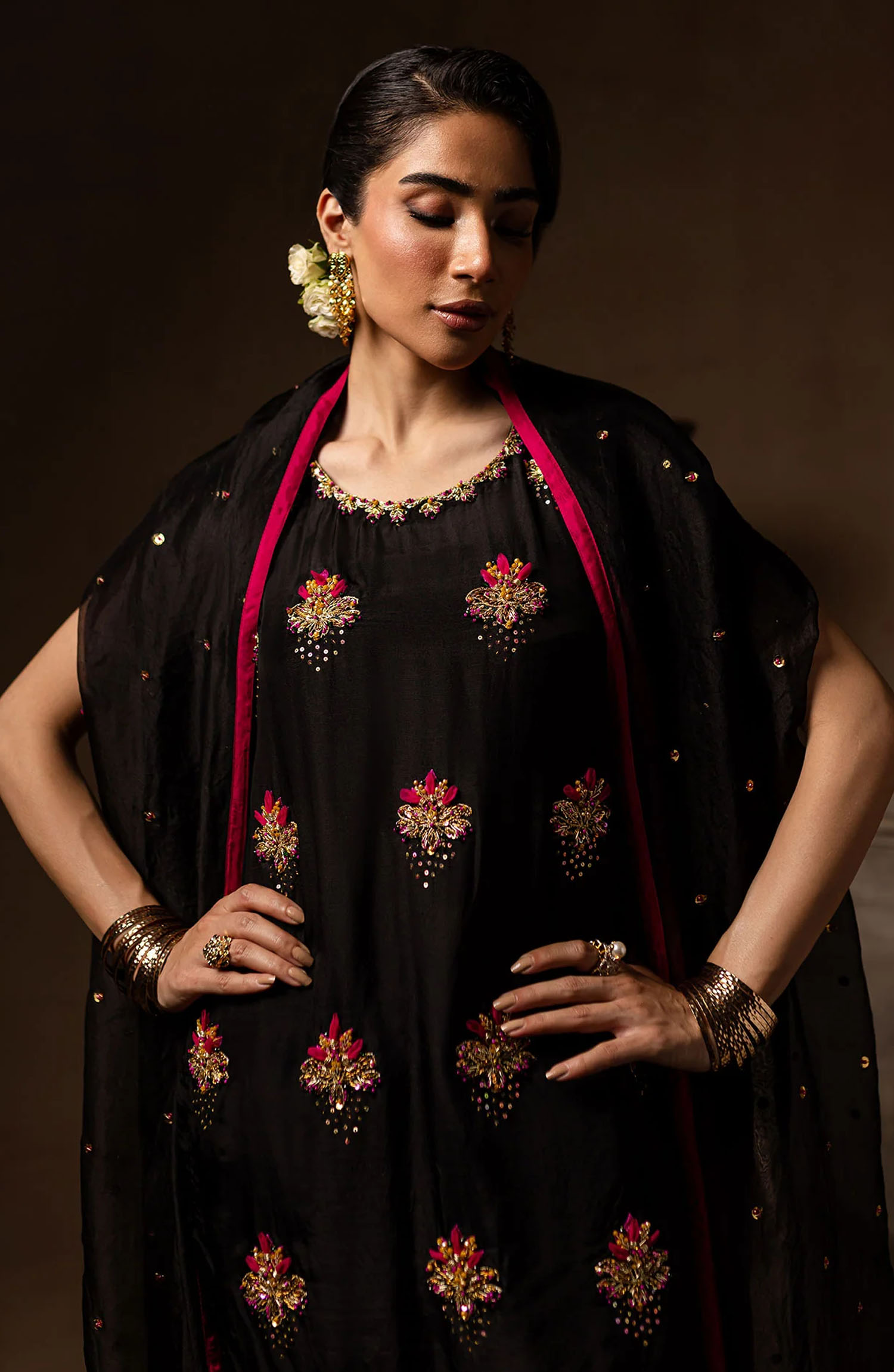 Noir Bliss Festive Collection By Maria Osama Khan - Charcoal charm