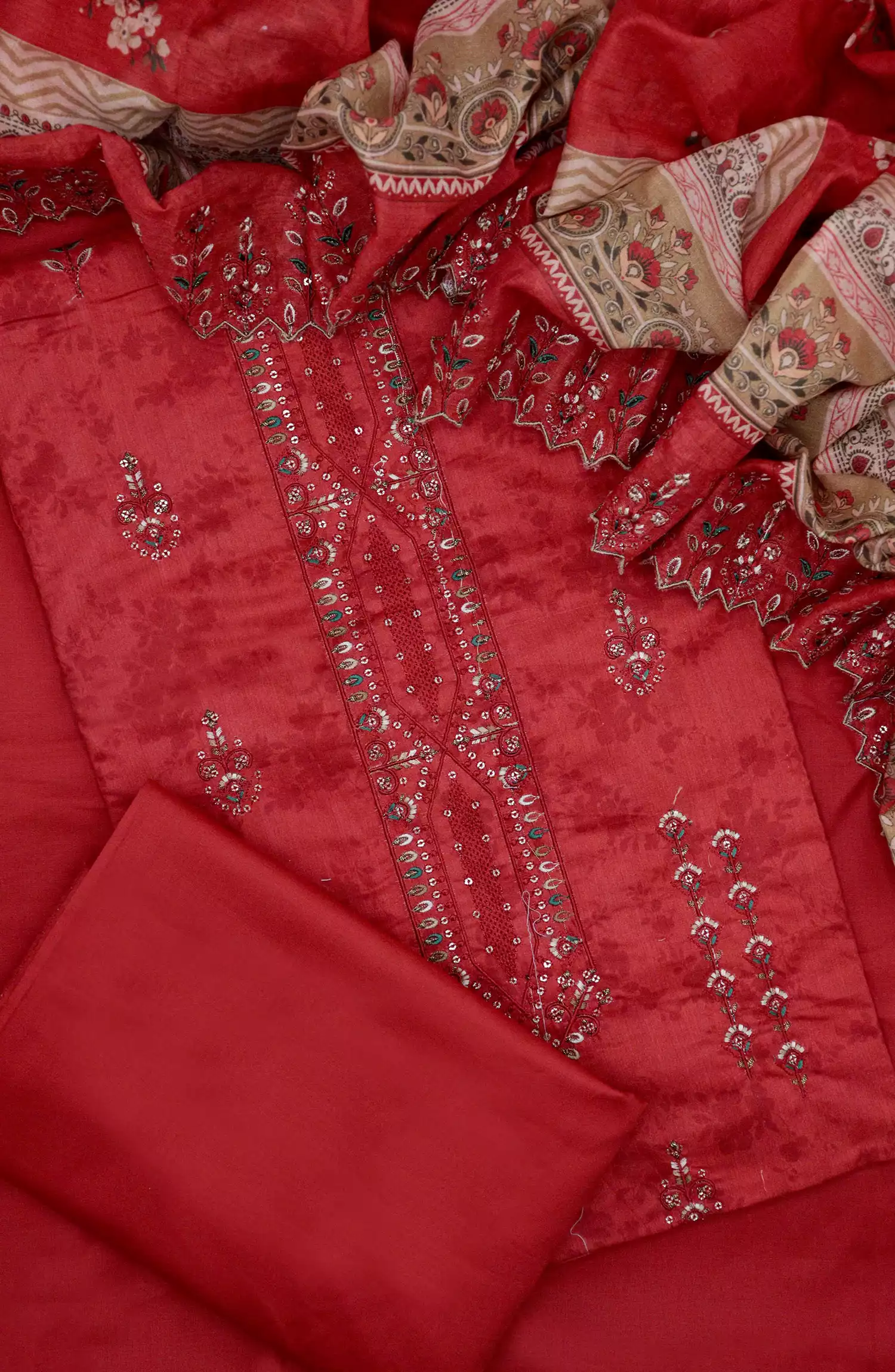 Bin Saeed Unstitch Cotton Embroidered Collection - D-02