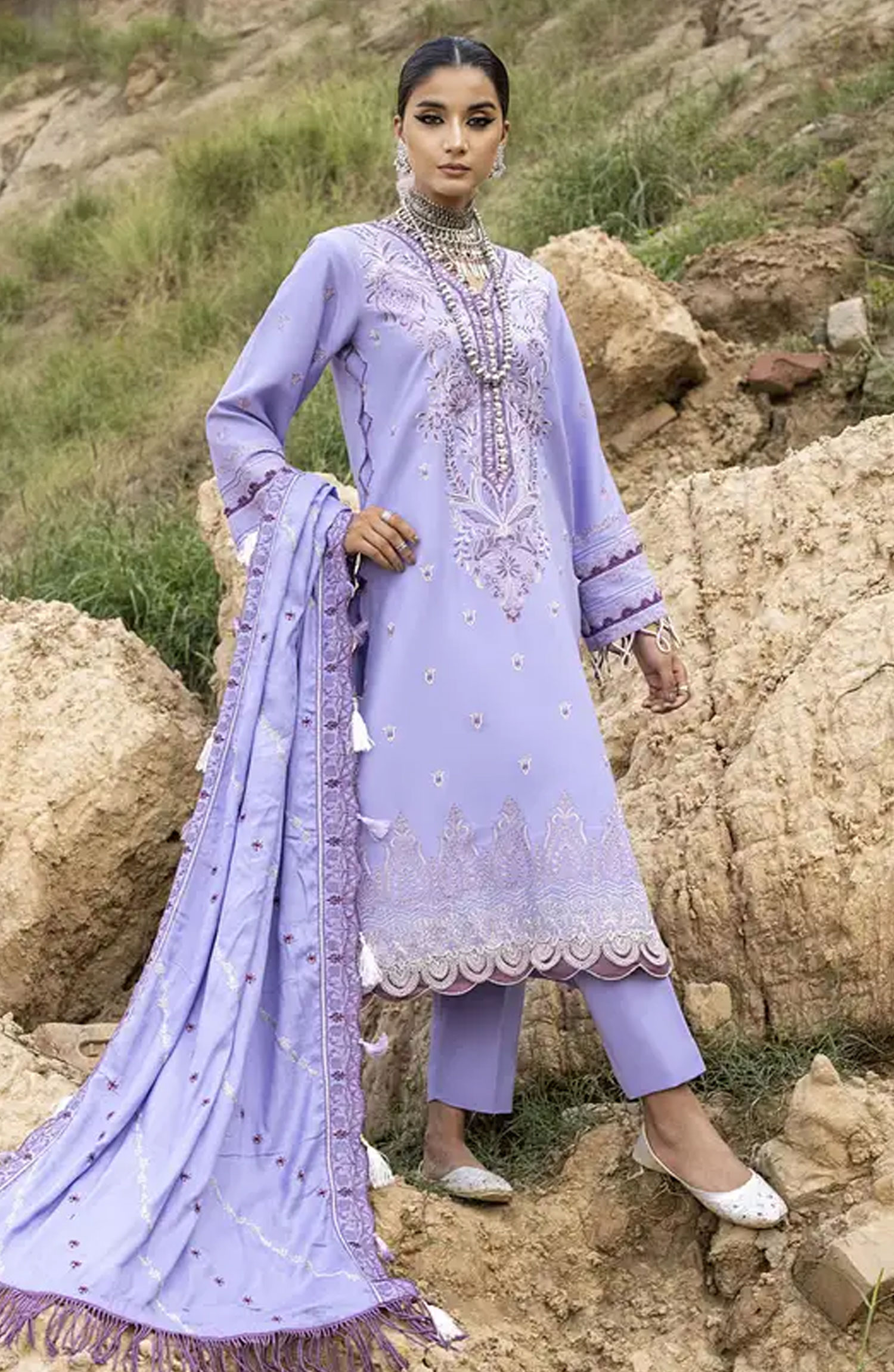 Lyra by Meerak Unstitched Winter Collection 2024 - D-03 Lilac