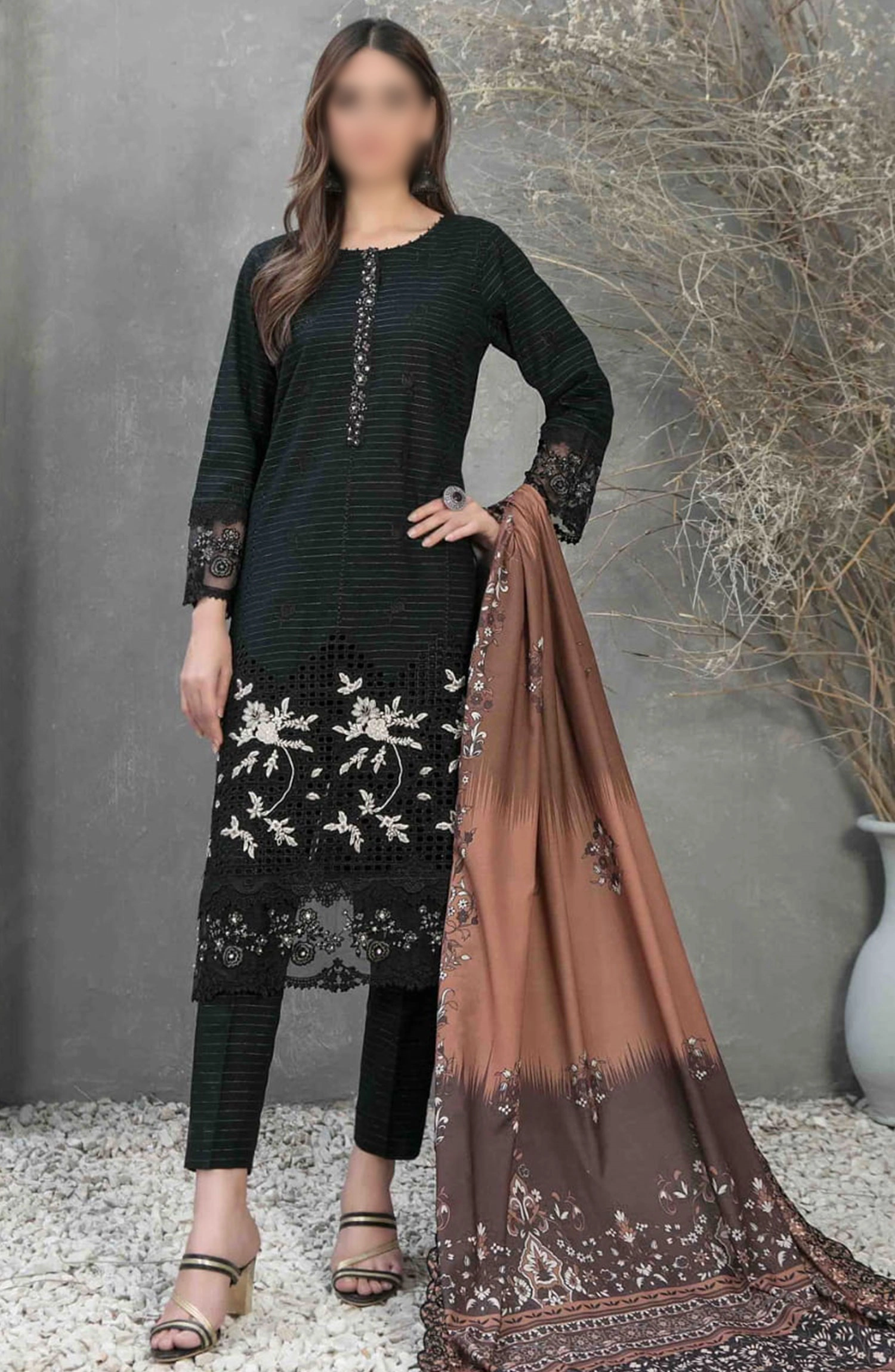 Dimah - Embroidered Schiffli Khaddar Collection - D-1167