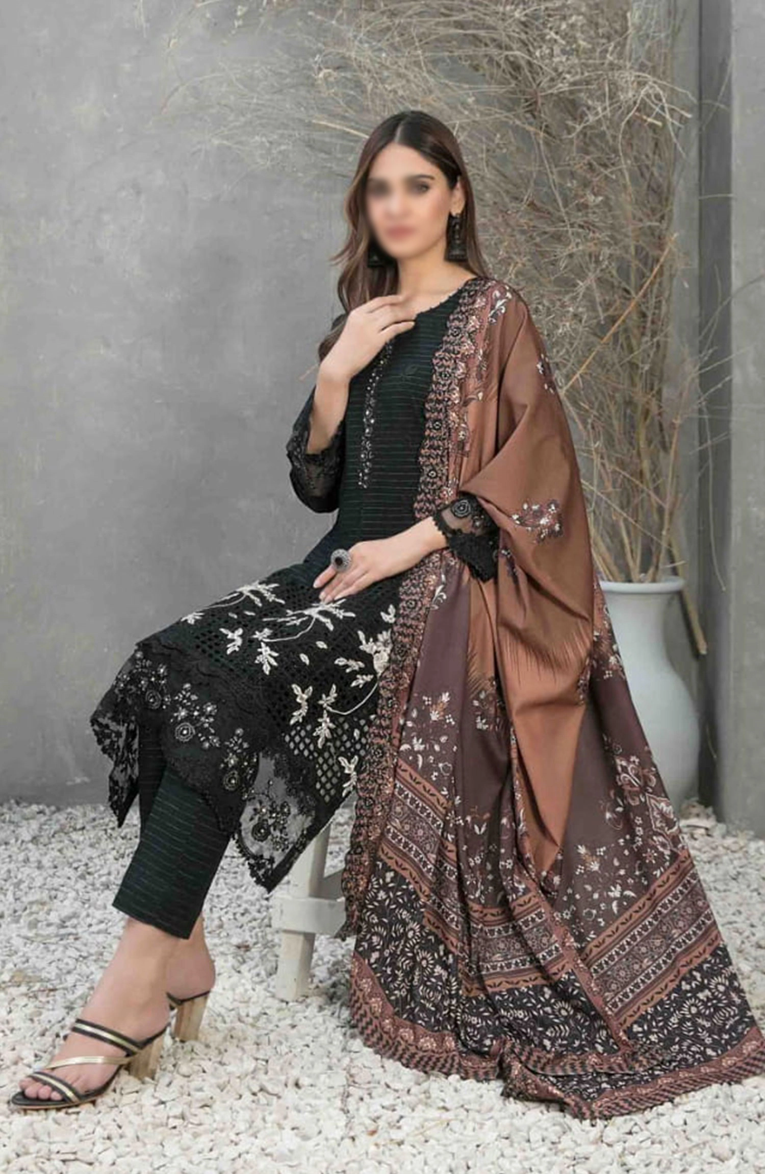 Dimah - Embroidered Schiffli Khaddar Collection - D-1167