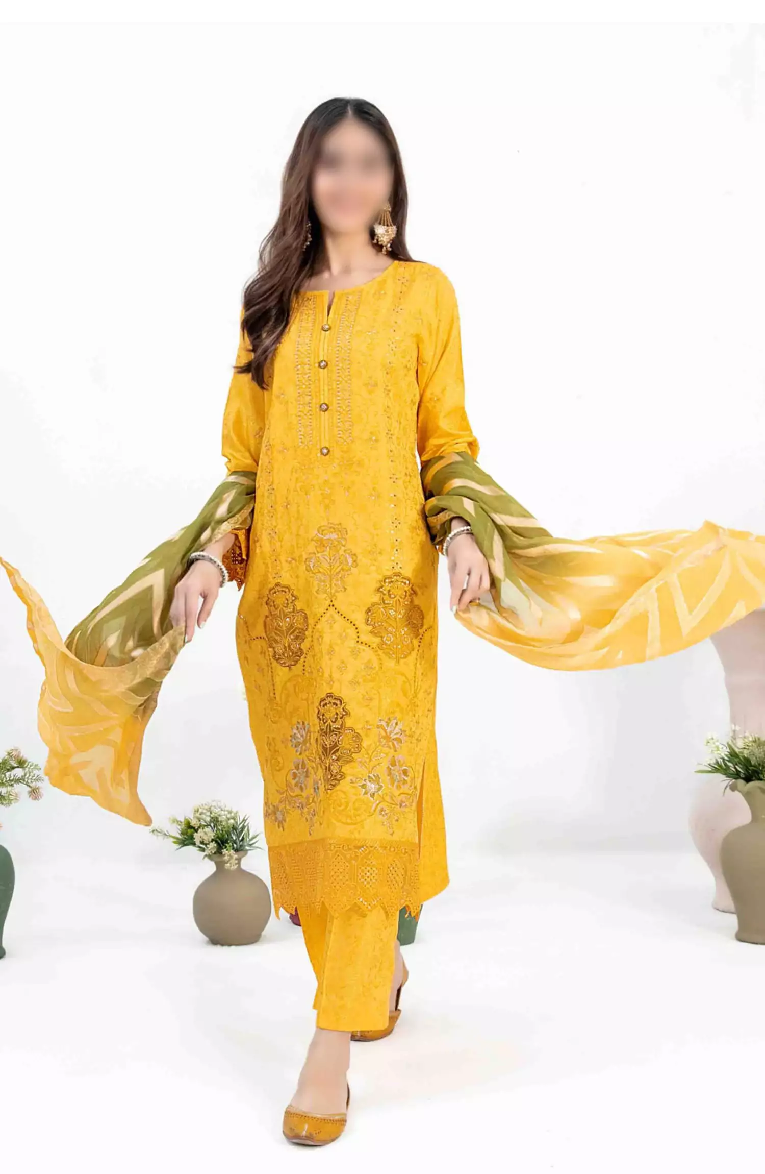 Sira - Embroidered Viscose Jacquard Collection - D-1311