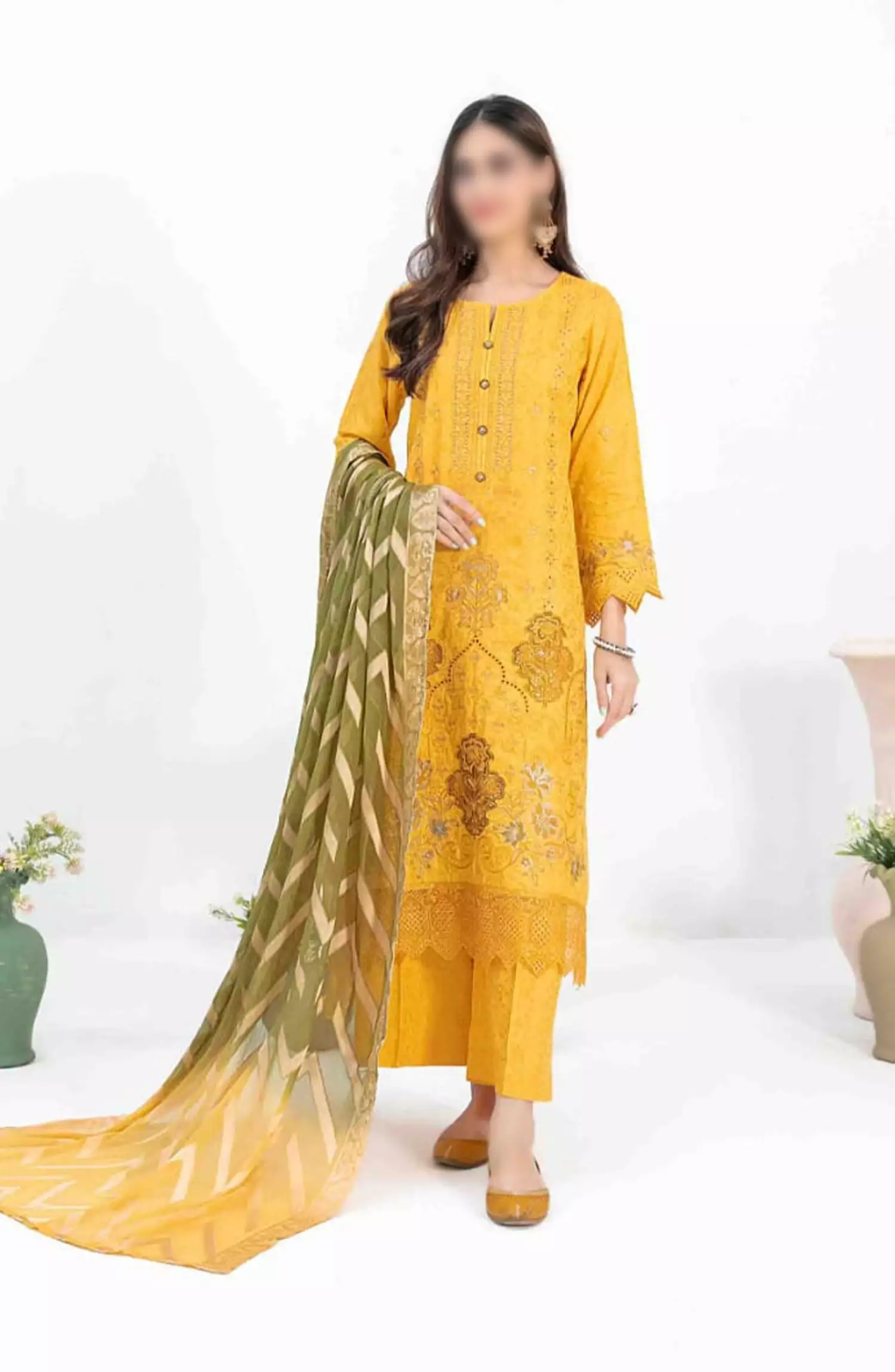 Sira - Embroidered Viscose Jacquard Collection - D-1311