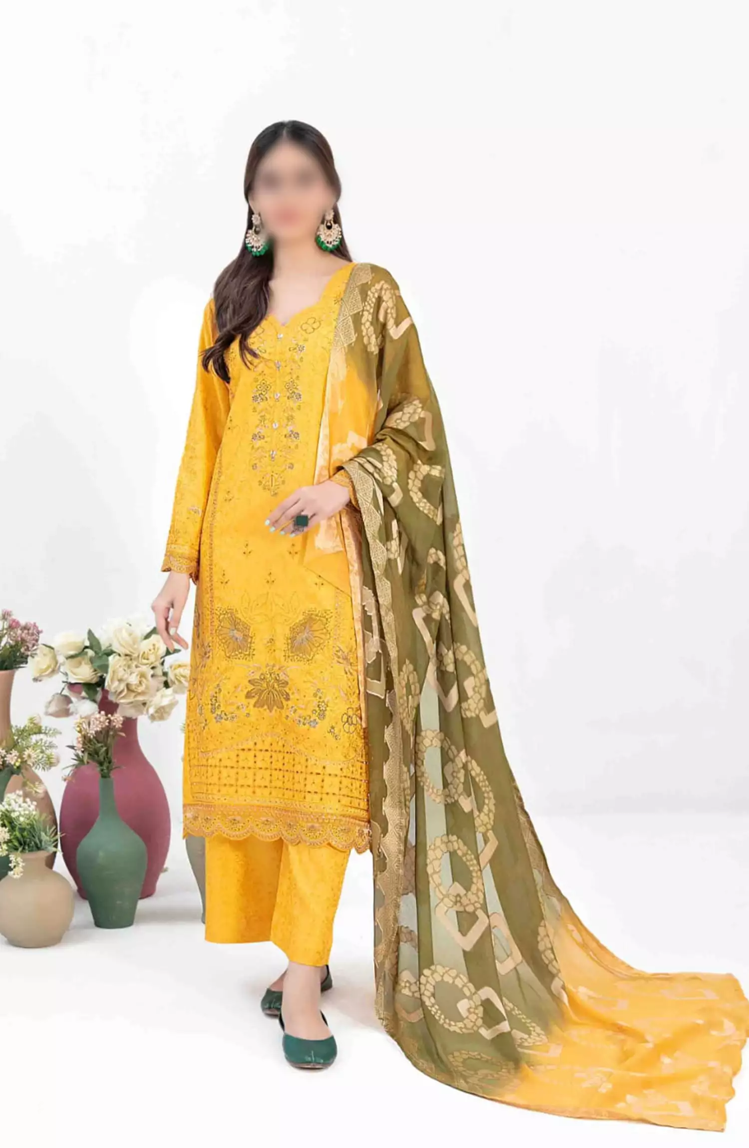 Sira - Embroidered Viscose Jacquard Collection - D-1313