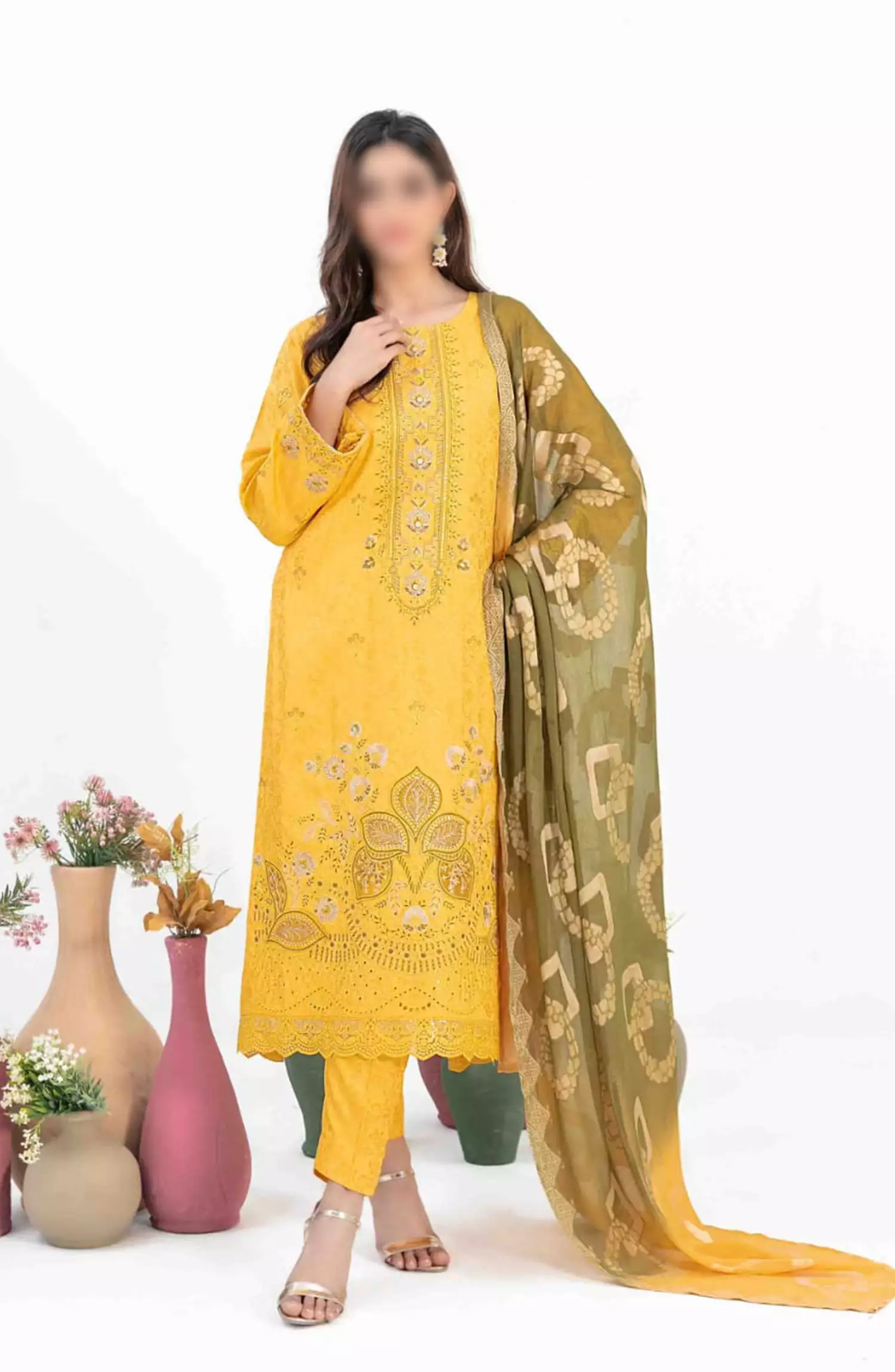 Sira - Embroidered Viscose Jacquard Collection - D-1316