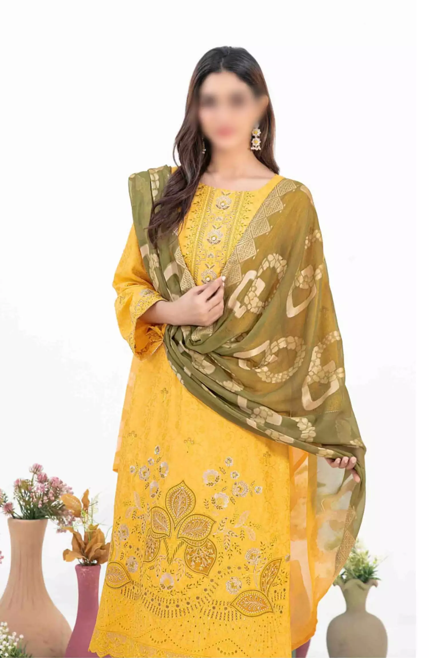 Sira - Embroidered Viscose Jacquard Collection - D-1316