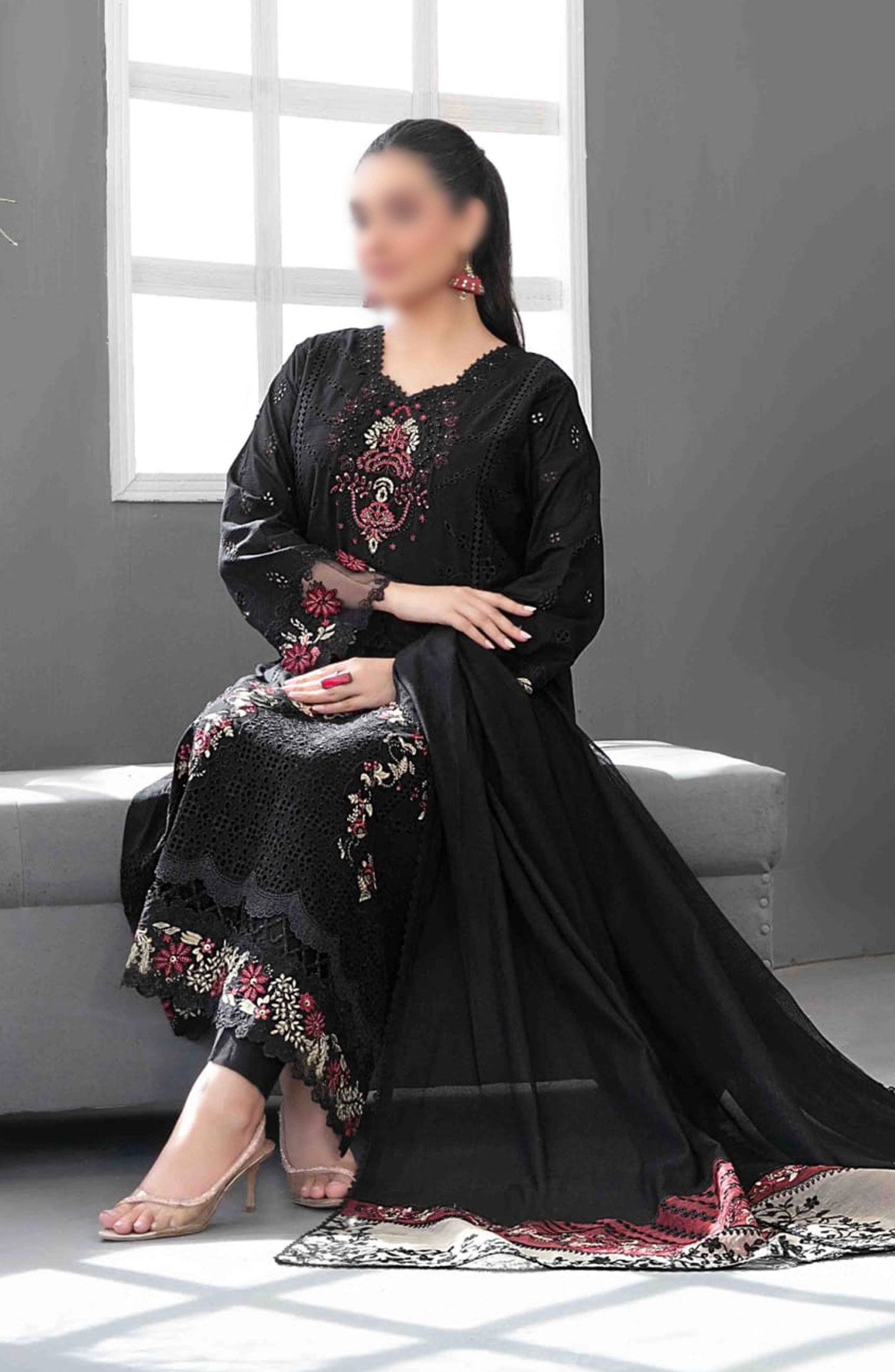 Aezal Fancy Embroidered Slub Viscose Collection 2024 - D 3650