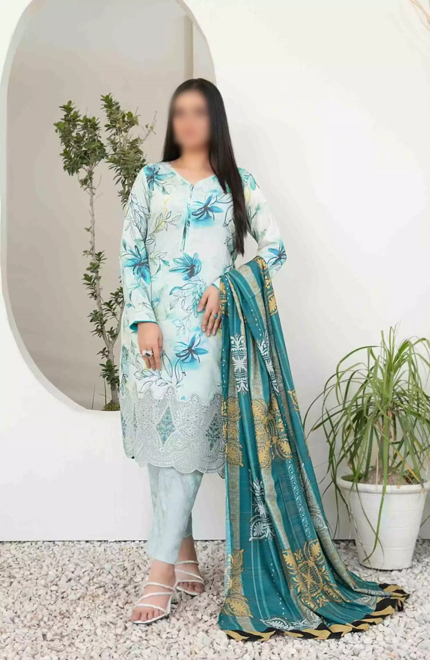 Harika - Embroidered Digital Viscose Jacquard Collection - D 4052