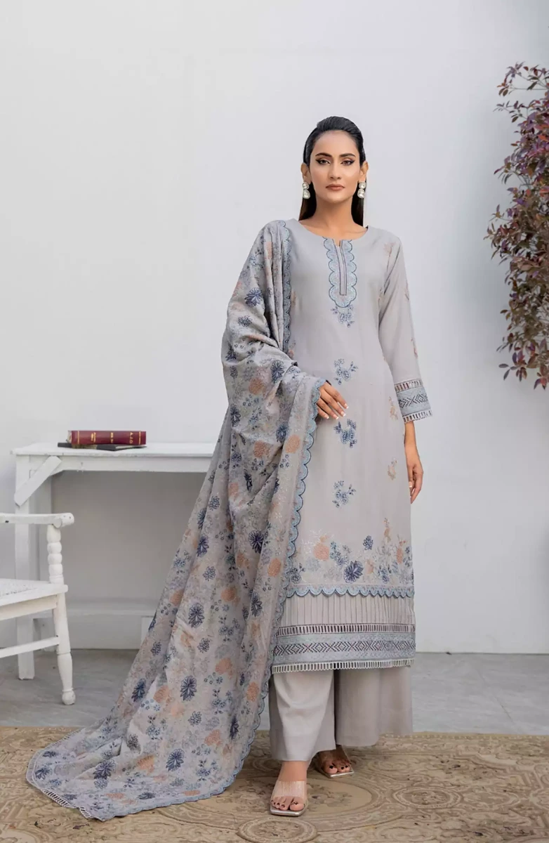 Thread Weaves Dhanak Embroidered Collection - D 23107