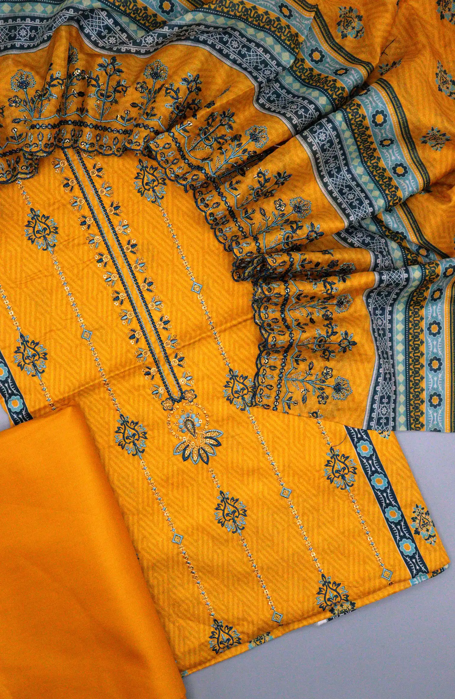 Bin Saeed Unstitch Printed and Embroidered Cotton Collection - D 40