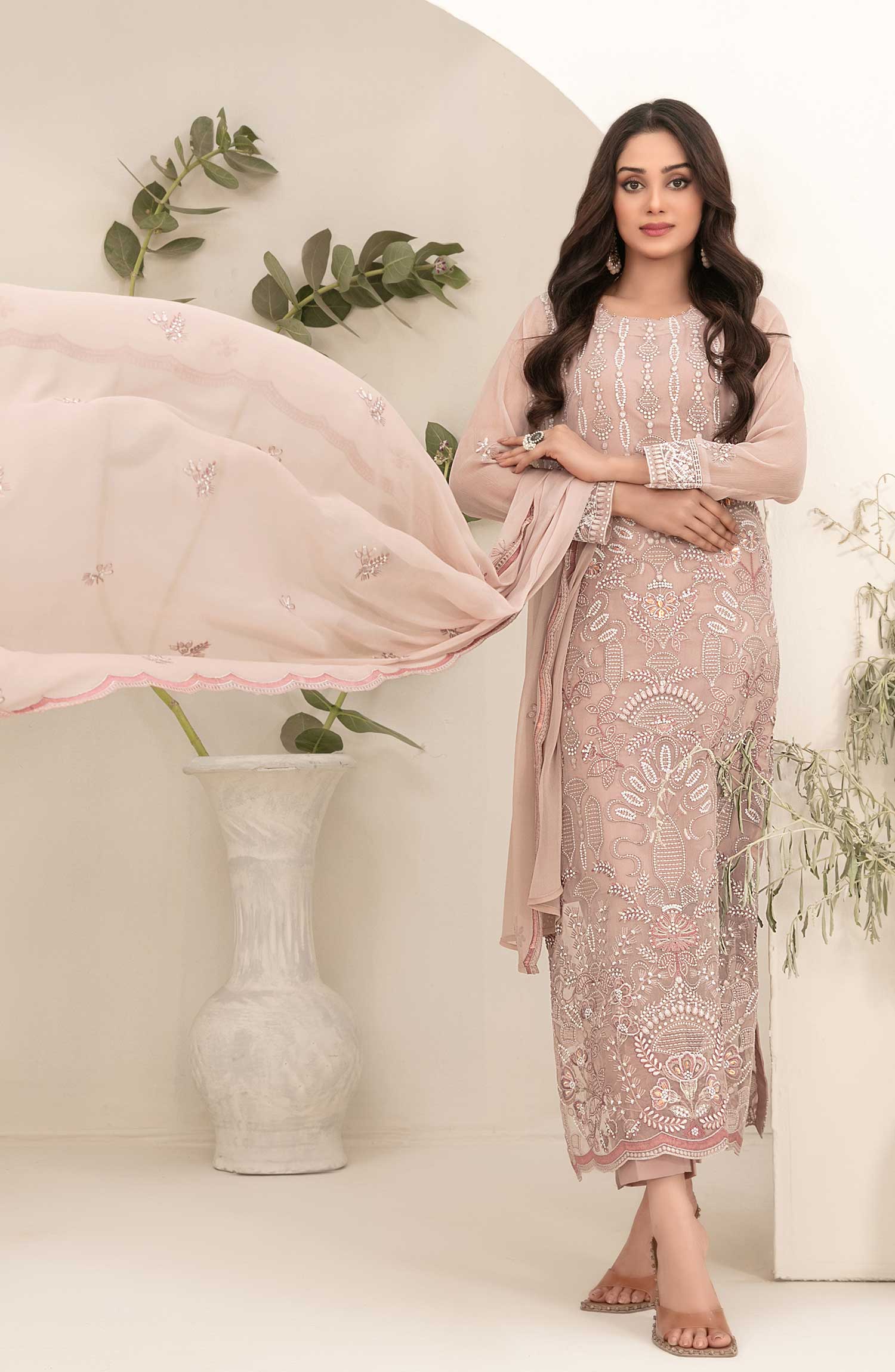 Setareh - Fancy Chiffon Semi Stitched Collection By Tawakkal Fabrics - D 5624