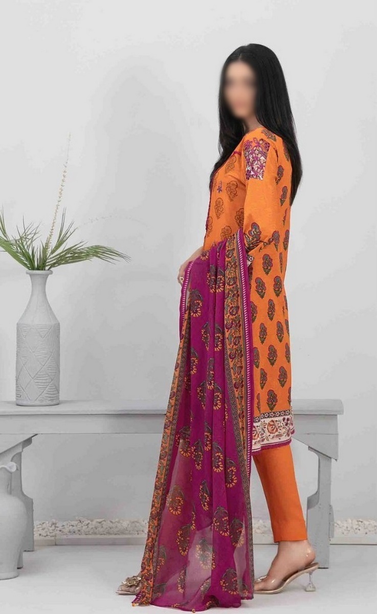 D 9309 ZUHA Embroidered Digital Printed Lawn Shirt - Digital Printed Chiffon Dupatta Collection 2023