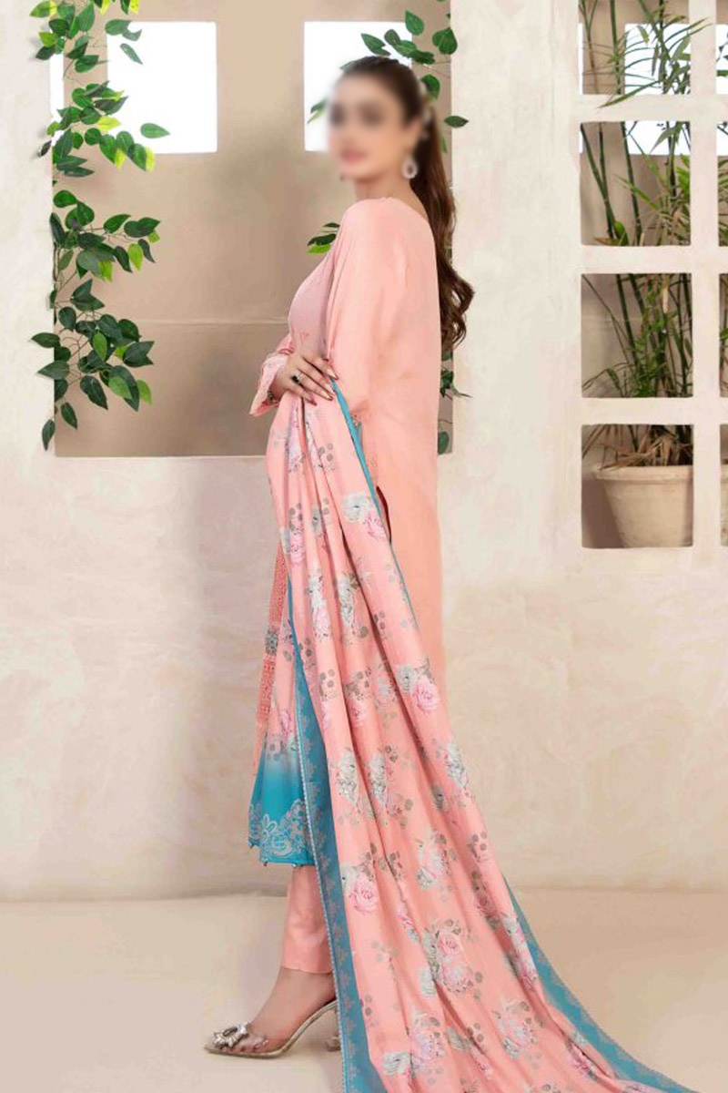 MAHEER Embroidered Viscose Schiffli with Digital Printed Shawl Collection 2023 -TF D 9577