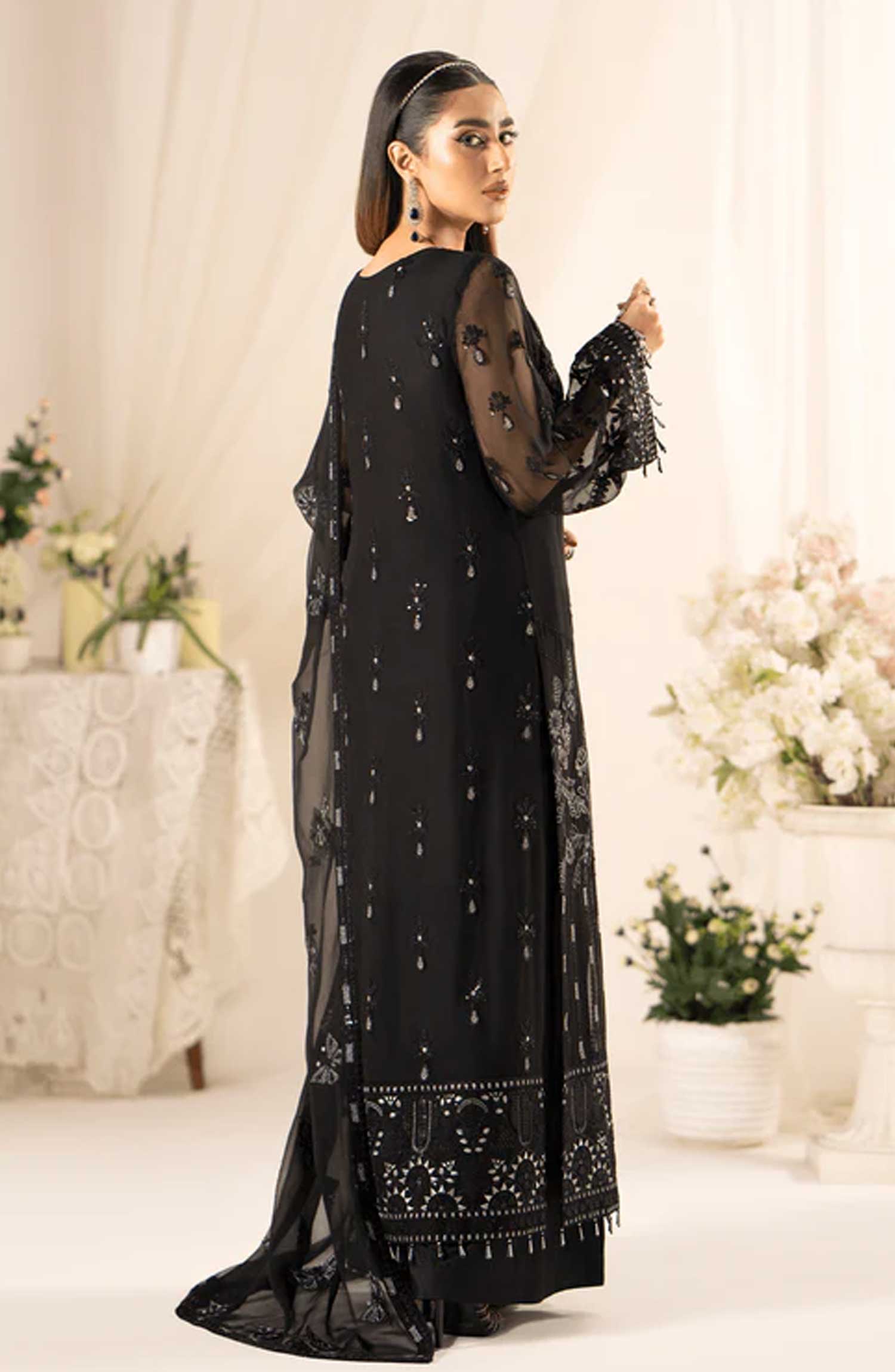 Lamisah Luxury Chiffon Unstitched Collection By Lavish Premium - Dark Forest