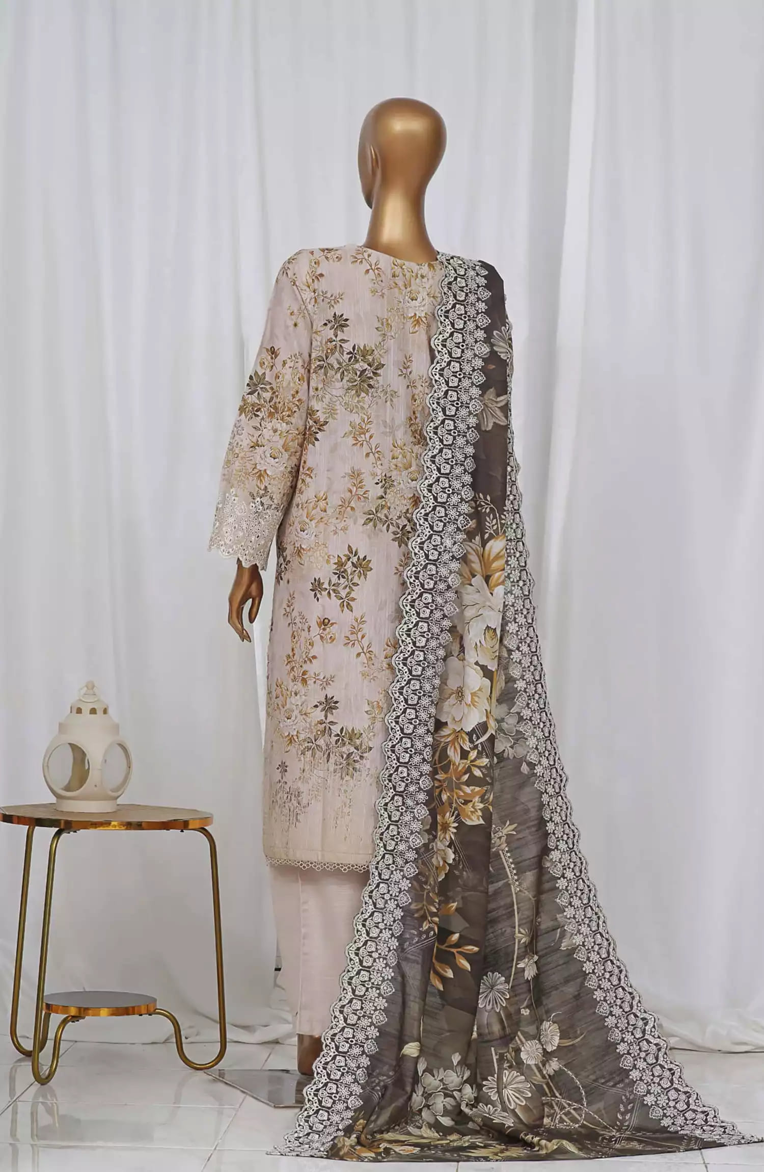 Sadabahar Laser Cutwork Chikankari Embroidered Dupatta Vol 01 - SLCC-Design 01