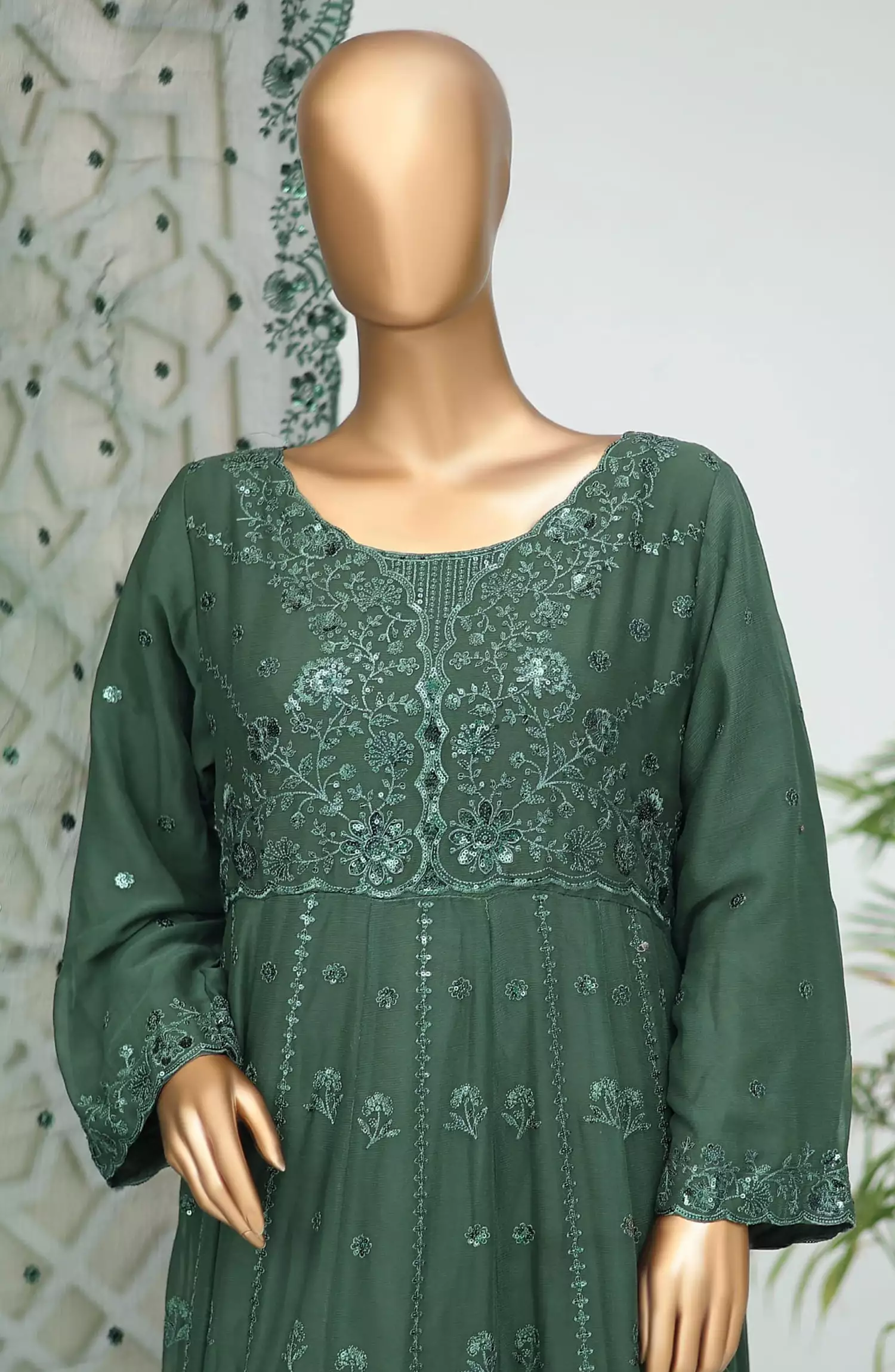 Bin Saeed Shazlin Exclusive Luxury Chiffon Frock Collection - Design 01