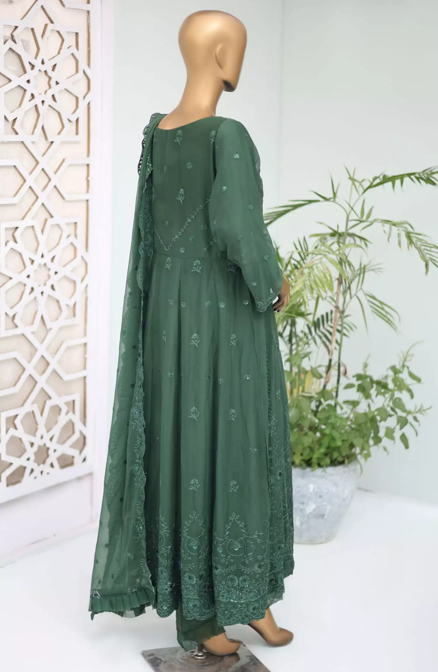 Bin Saeed Shazlin Exclusive Luxury Chiffon Frock Collection - Design 01