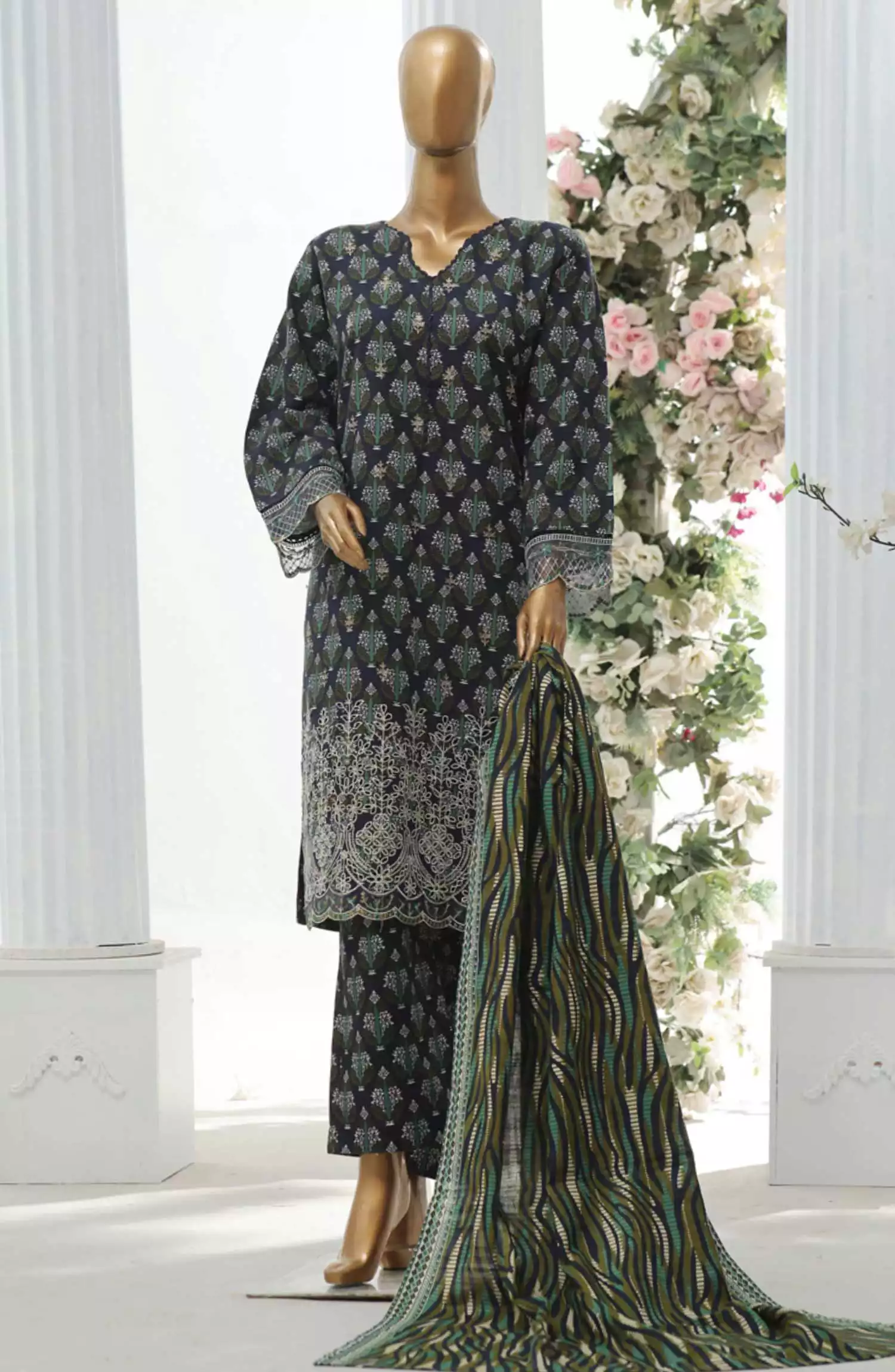 Bin Saeed Exclusive RTW Chikankari Embroidered Khaddar Collection Vol 04 - Design 02