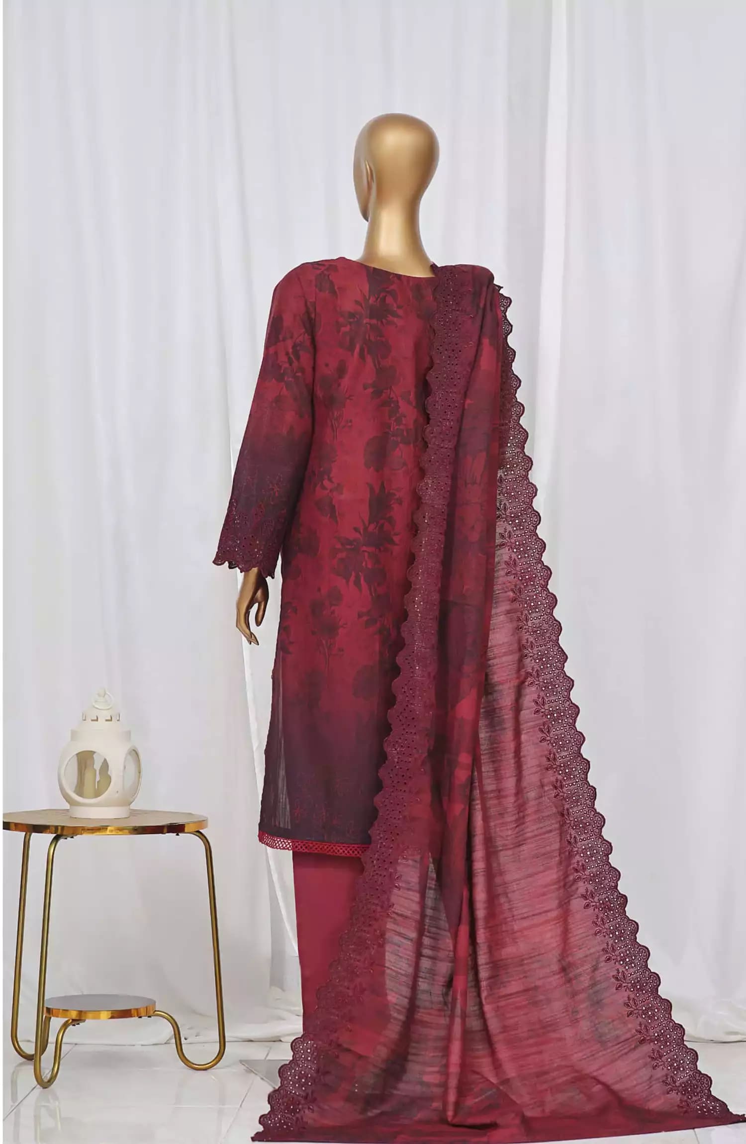 Sadabahar Laser Cutwork Chikankari Embroidered Dupatta Vol 01 - SLCC-Design 03