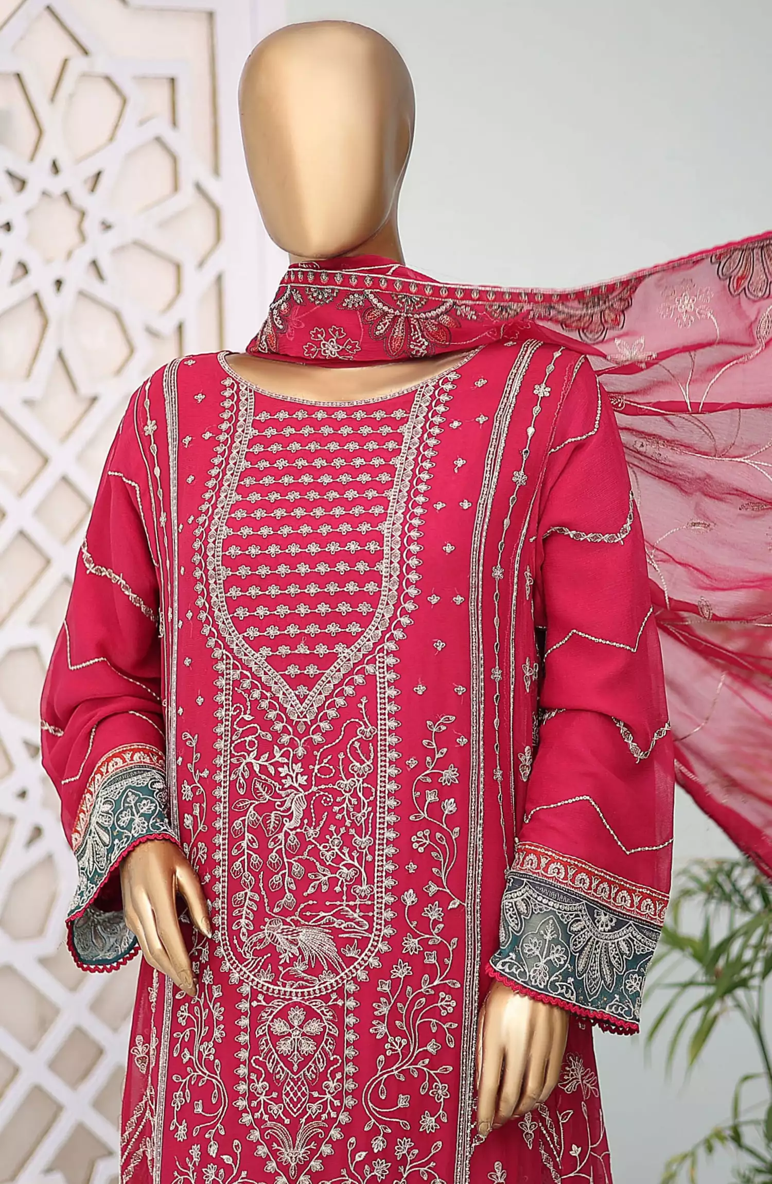 Bin Saeed Shazlin Exclusive Luxury Chiffon Frock Collection - Design 03