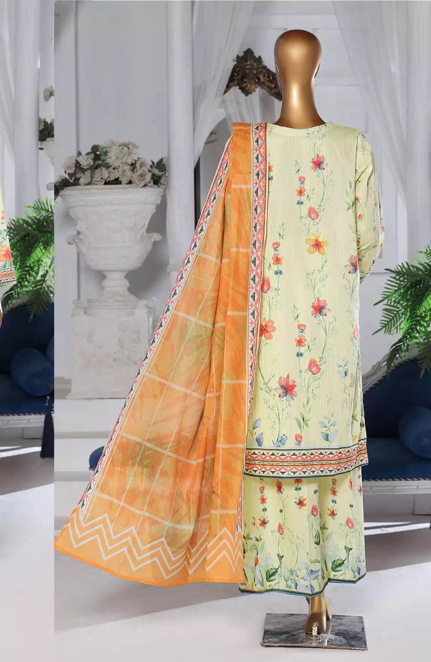 HZ Nayab Digital Printed Doriya Voile Lawn Dupatta Collection Vol 03 - Design 04