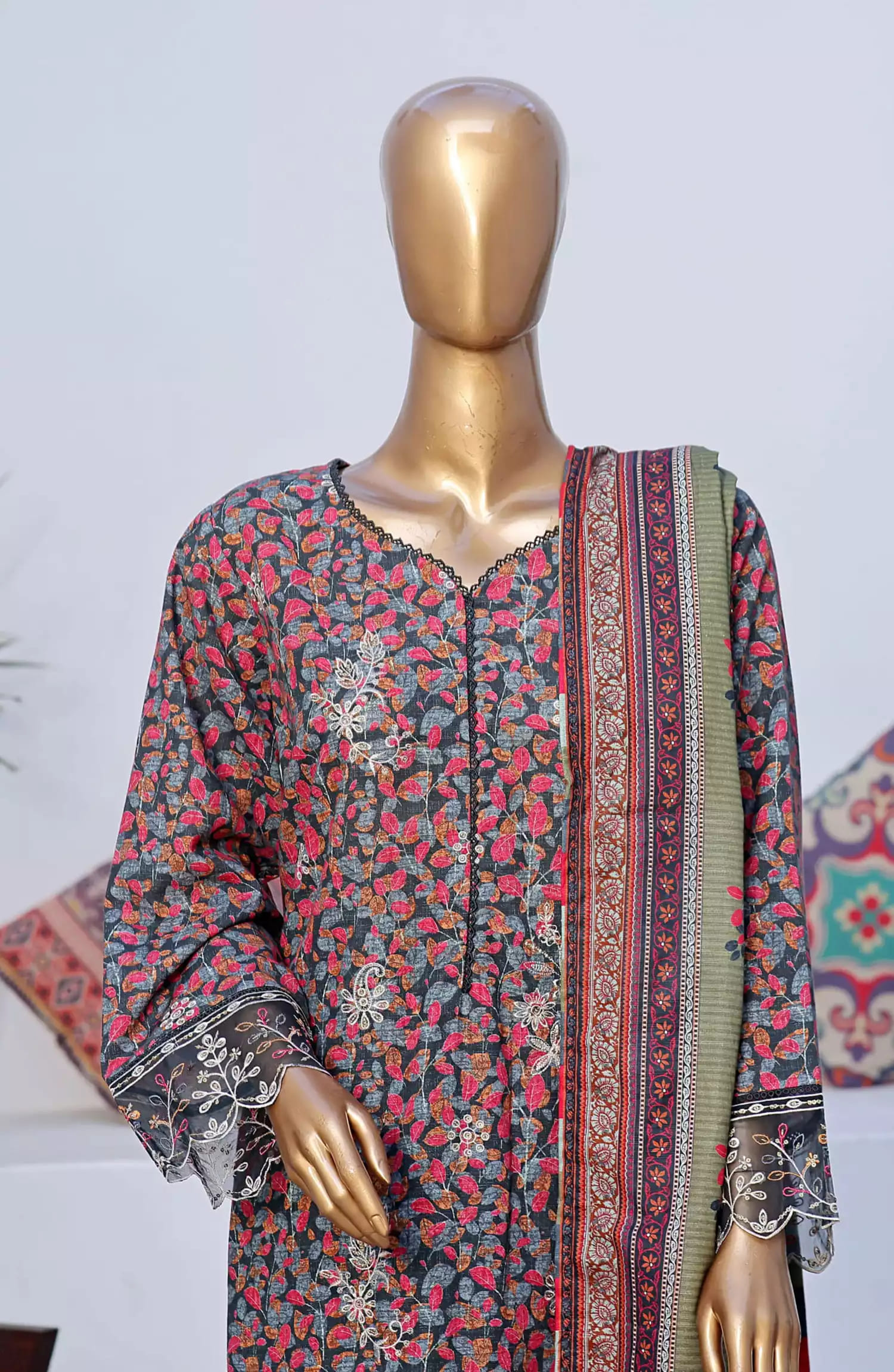 Bin Saeed Exclusive RTW Chikankari Embroidered Khaddar Collection Vol 05-Design 04