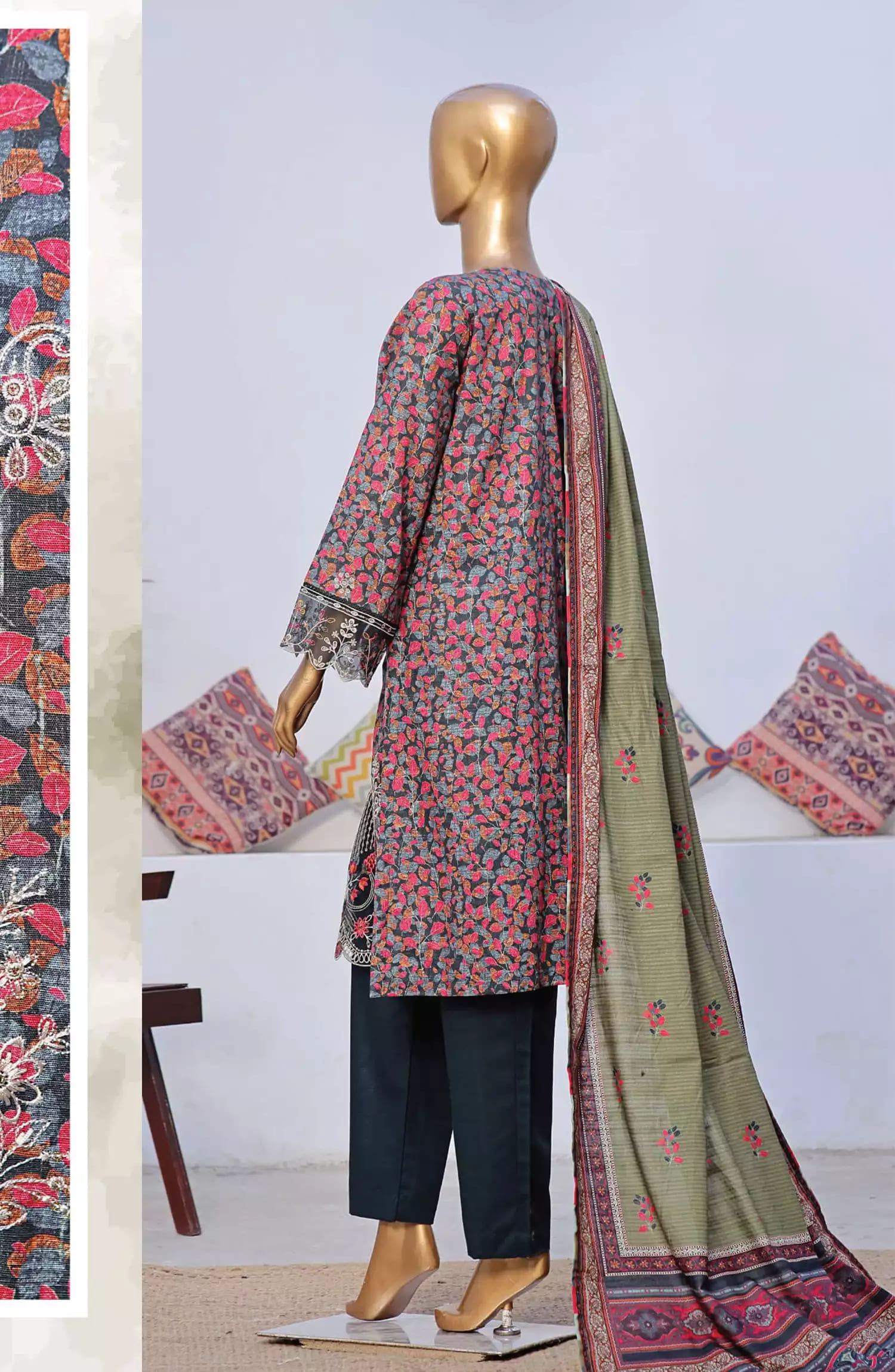 Bin Saeed Exclusive RTW Chikankari Embroidered Khaddar Collection Vol 05-Design 04