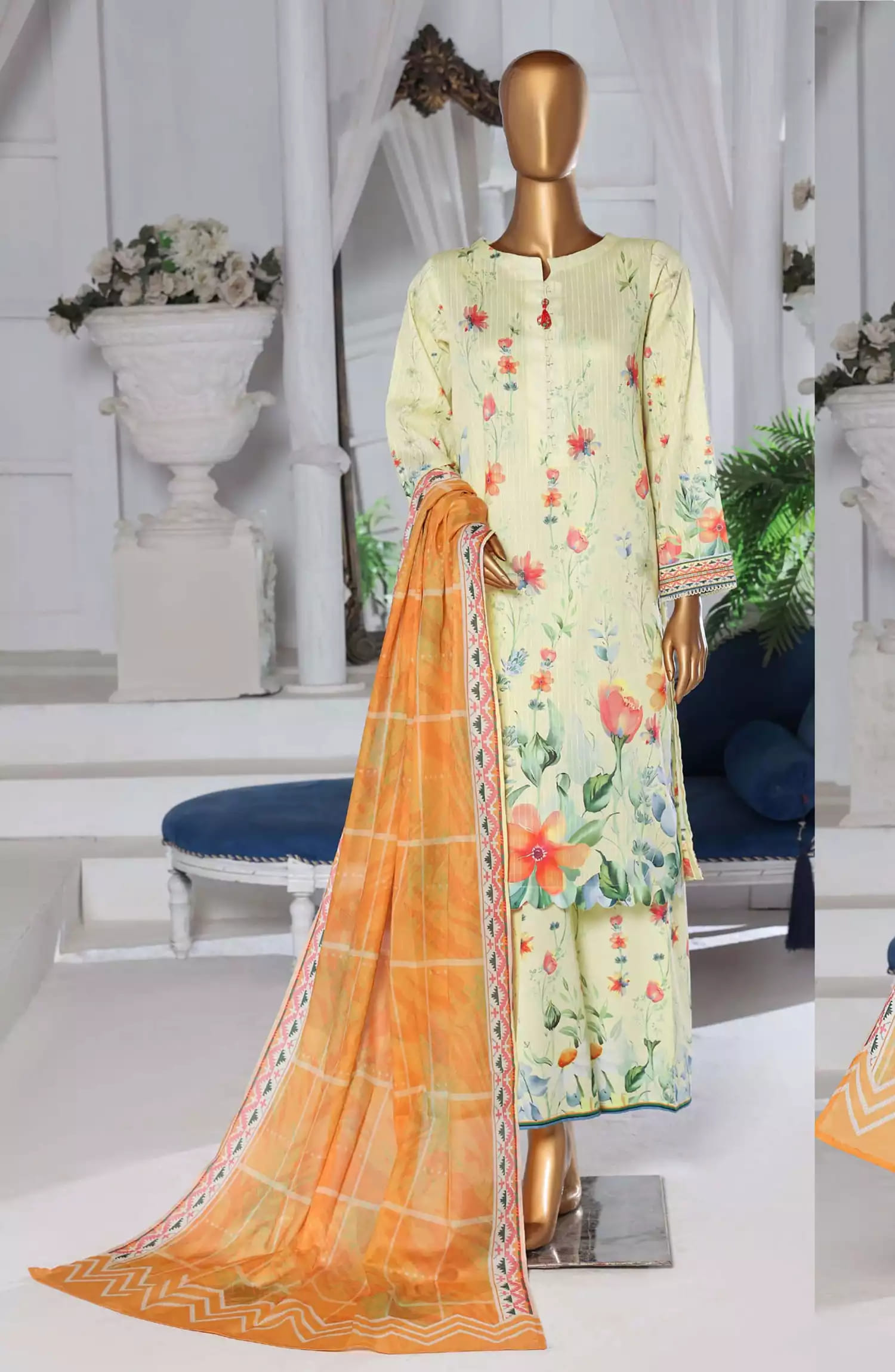 HZ Nayab Digital Printed Doriya Voile Lawn Dupatta Collection Vol 03 - Design 04