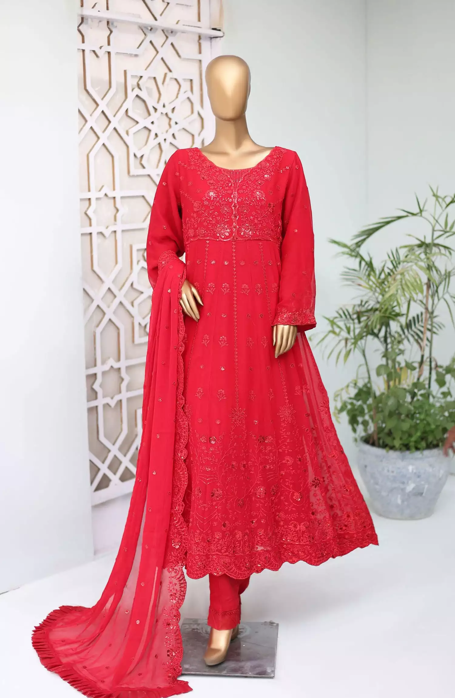 Bin Saeed Shazlin Exclusive Luxury Chiffon Frock Collection - Design 05