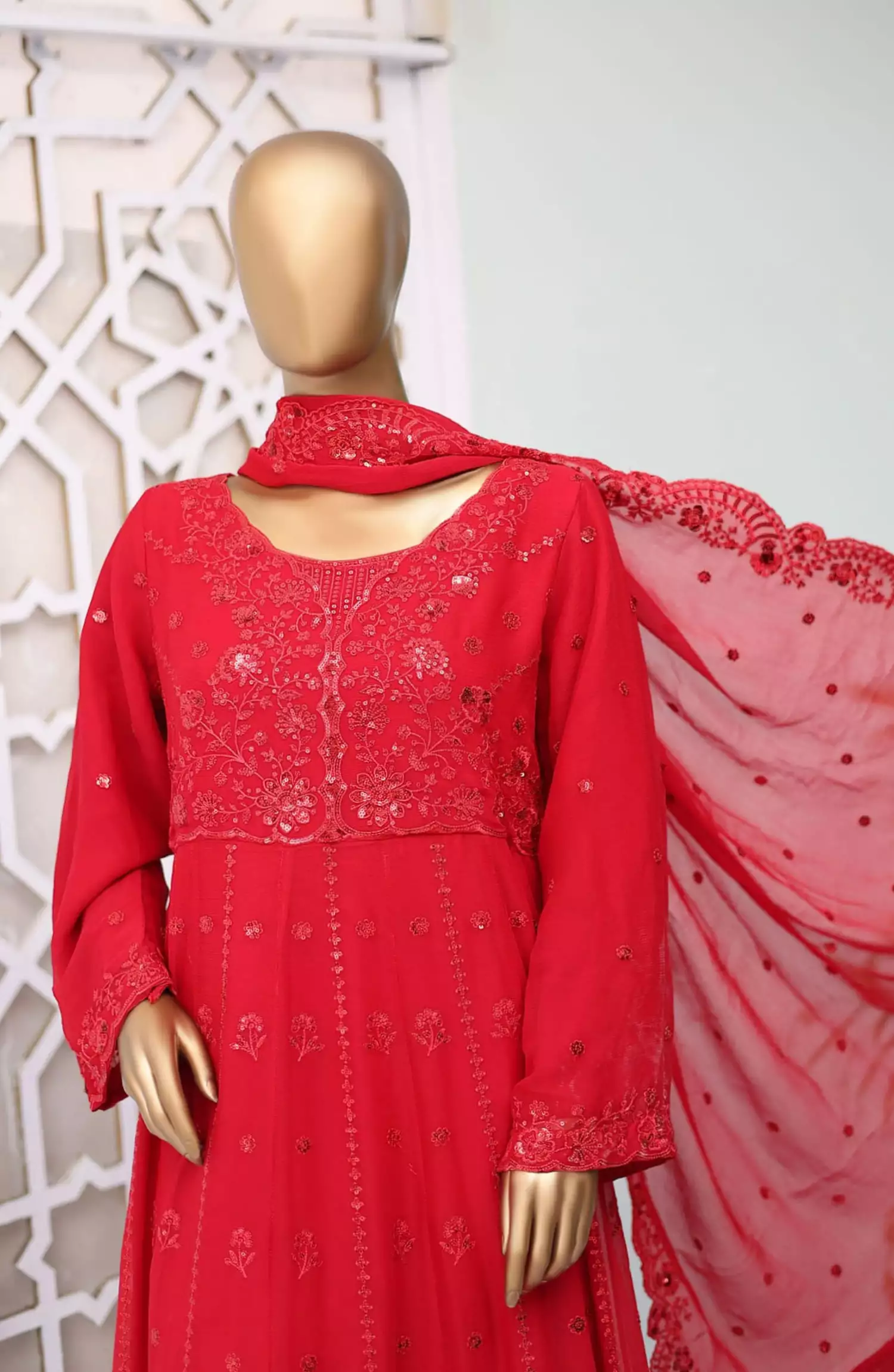 Bin Saeed Shazlin Exclusive Luxury Chiffon Frock Collection - Design 05