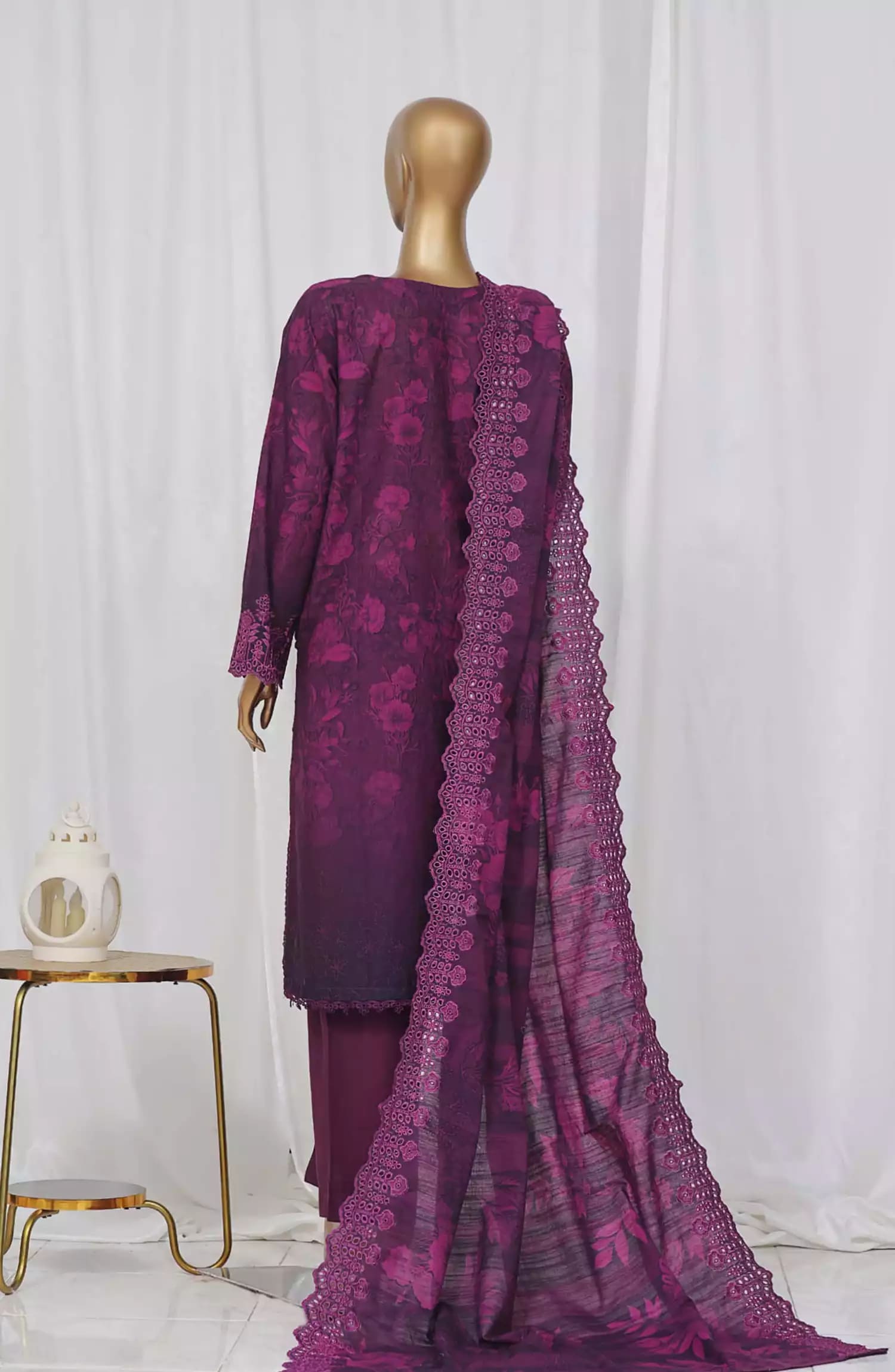 Sadabahar Laser Cutwork Chikankari Embroidered Dupatta Vol 01 - SLCC-Design 06