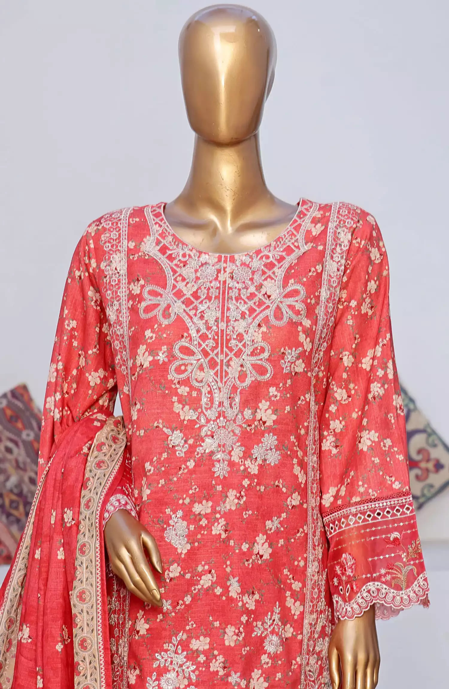 Bin Saeed Exclusive RTW Chikankari Embroidered Khaddar Collection Vol 05-Design 06