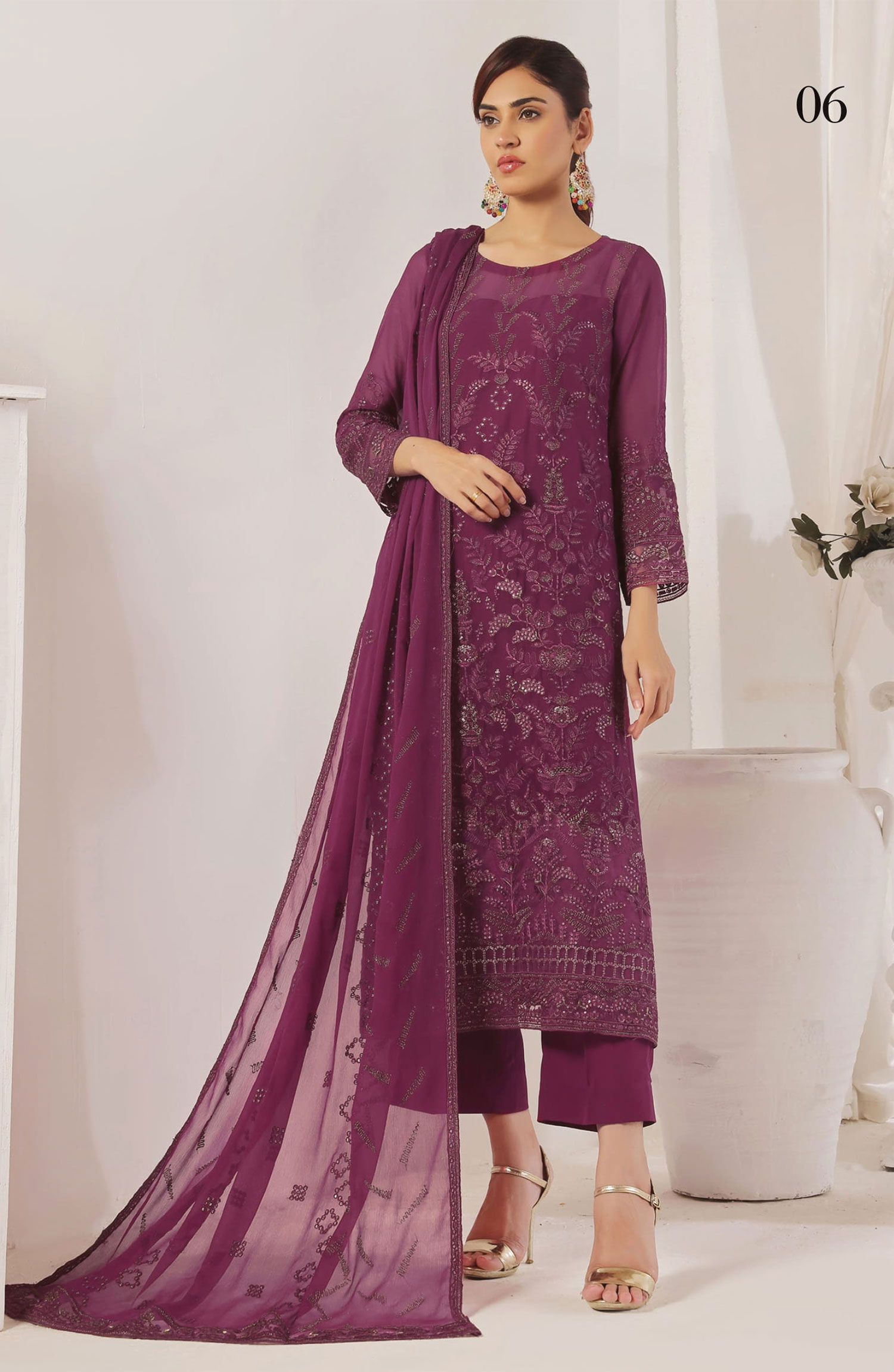 Amour Embroidered Luxury Chiffon Unstitched Collection By Soghat - Design 06