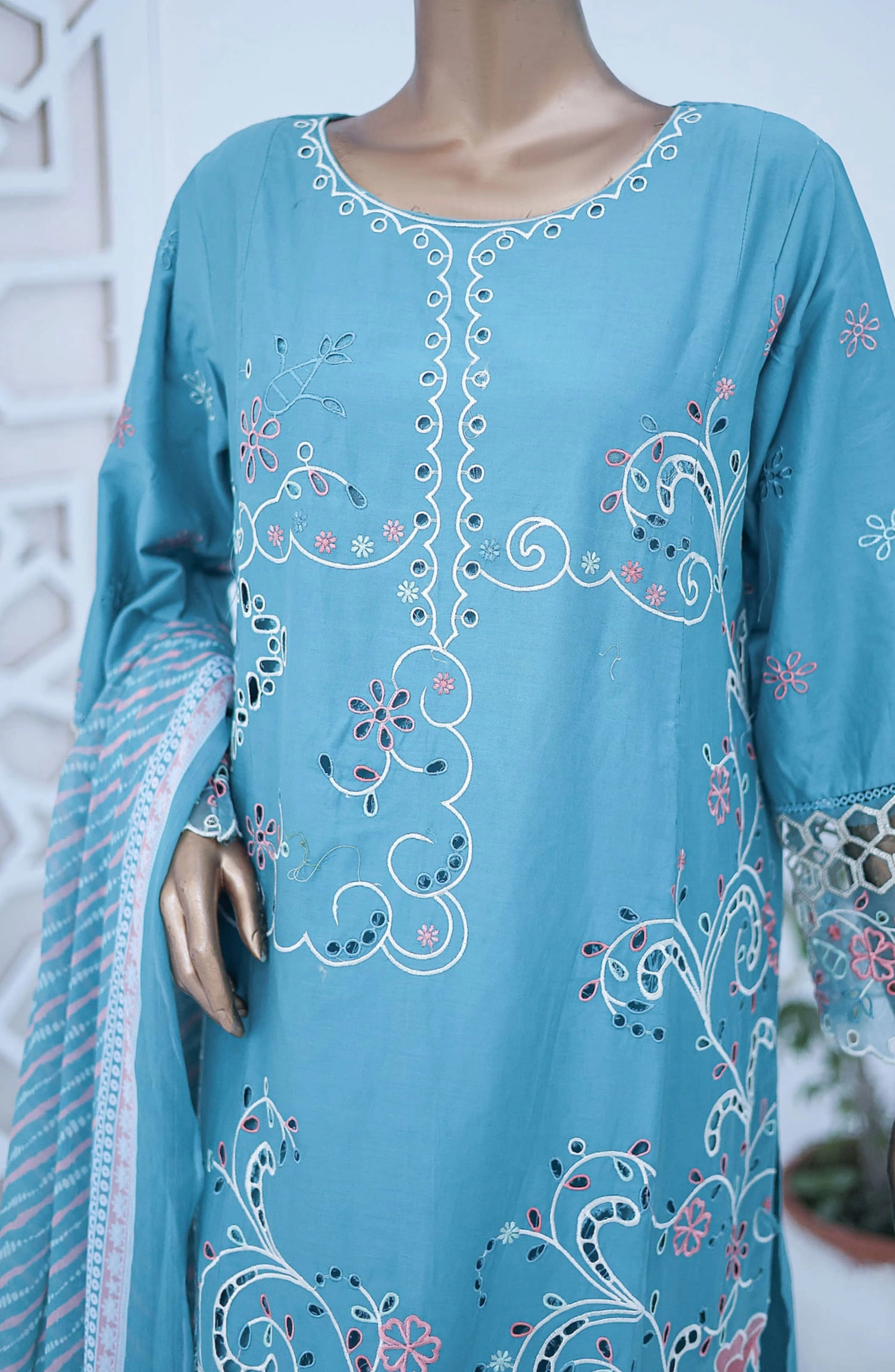 Bin Saeed Luxury Embroidered With Chiffon Dupatta - Design 07