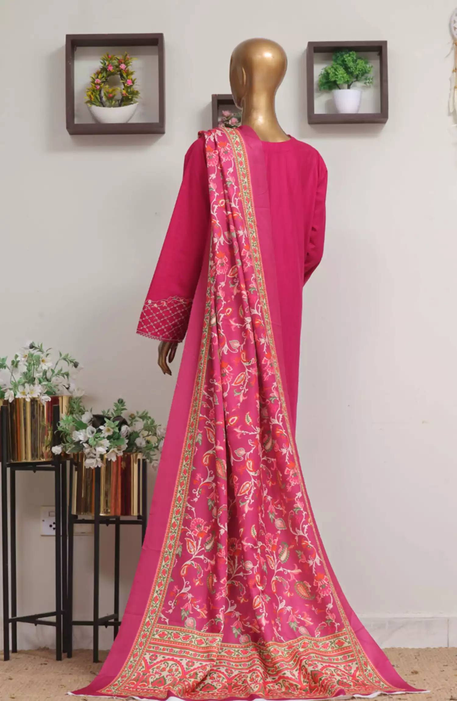 Bin Saeed Exclusive Slub Embroidered Khaddar with Shawl Collection Vol 02 - Design 07