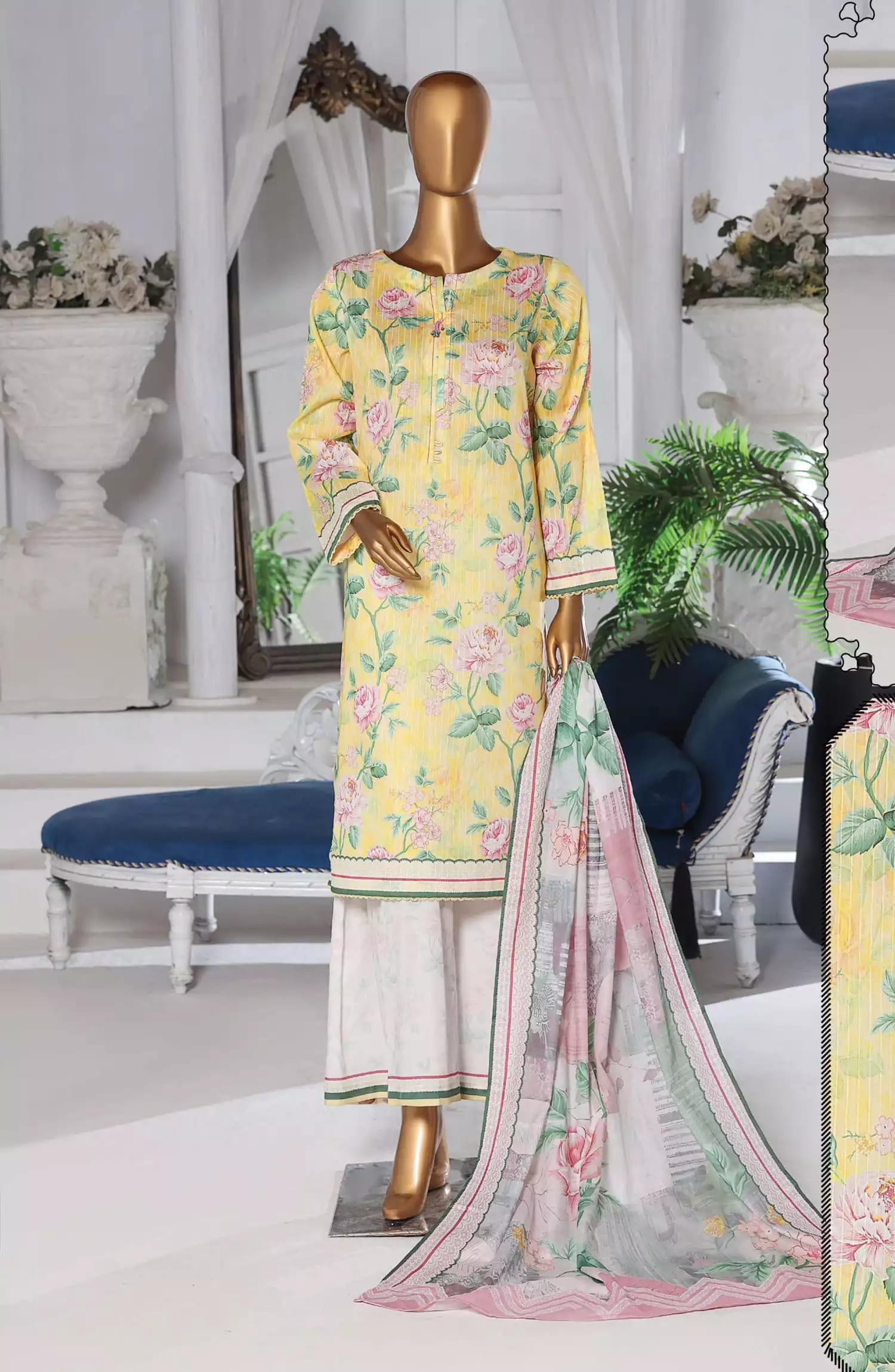 HZ Nayab Digital Printed Doriya Voile Lawn Dupatta Collection Vol 03 - Design 07