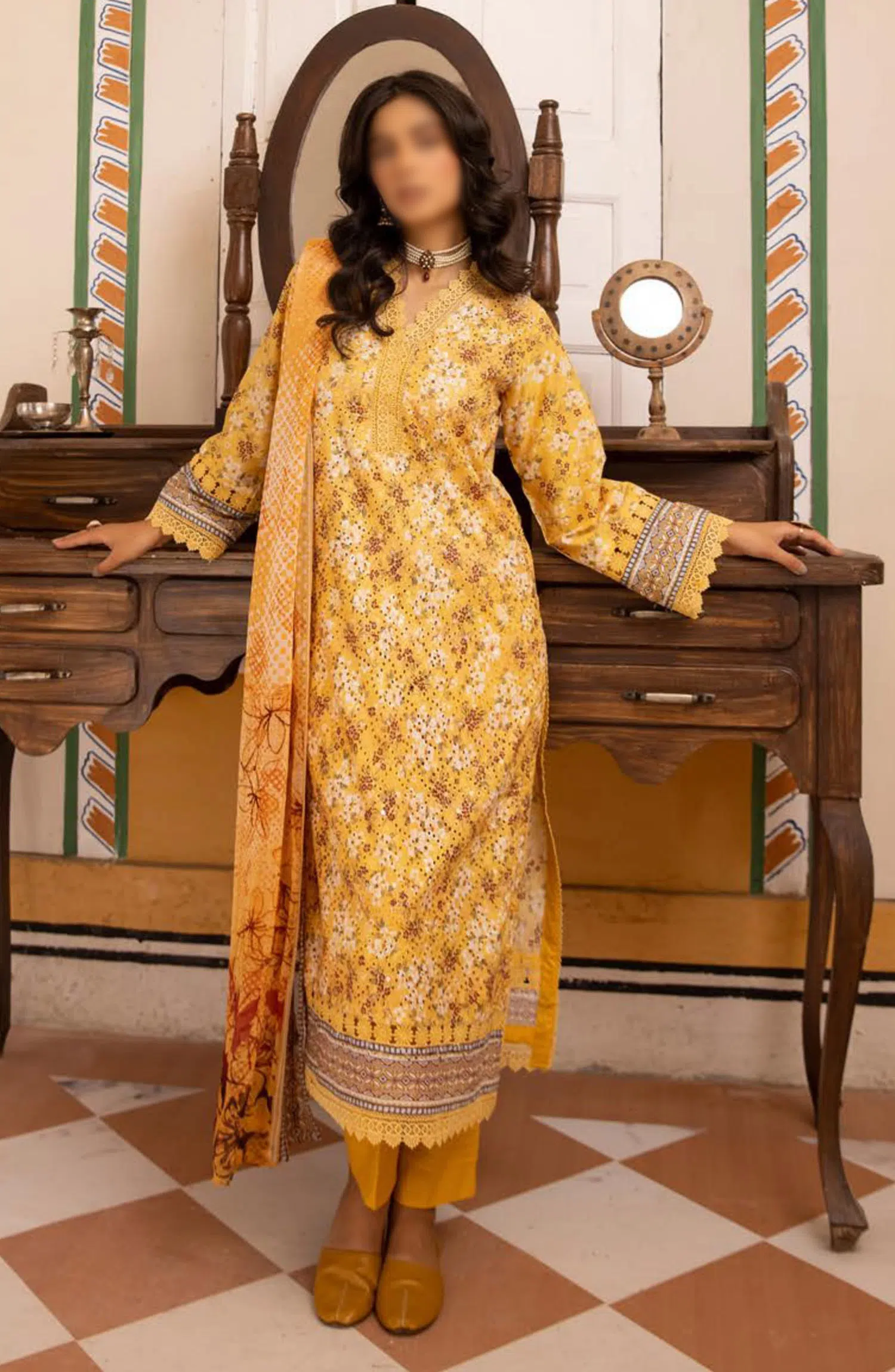 Mahees Printed Chikankari Lawn Collection By Riaz Arts - Design-07