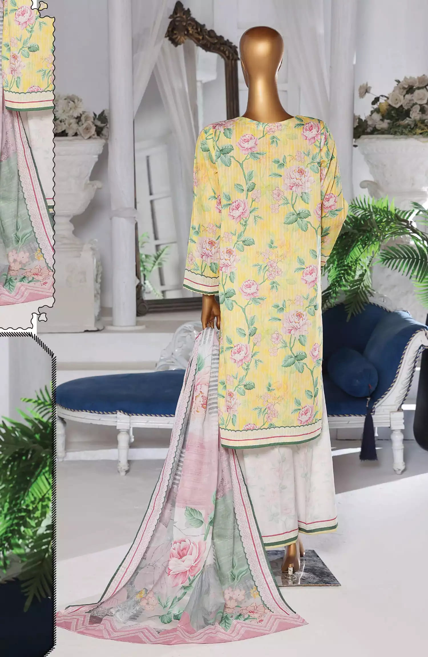 HZ Nayab Digital Printed Doriya Voile Lawn Dupatta Collection Vol 03 - Design 07