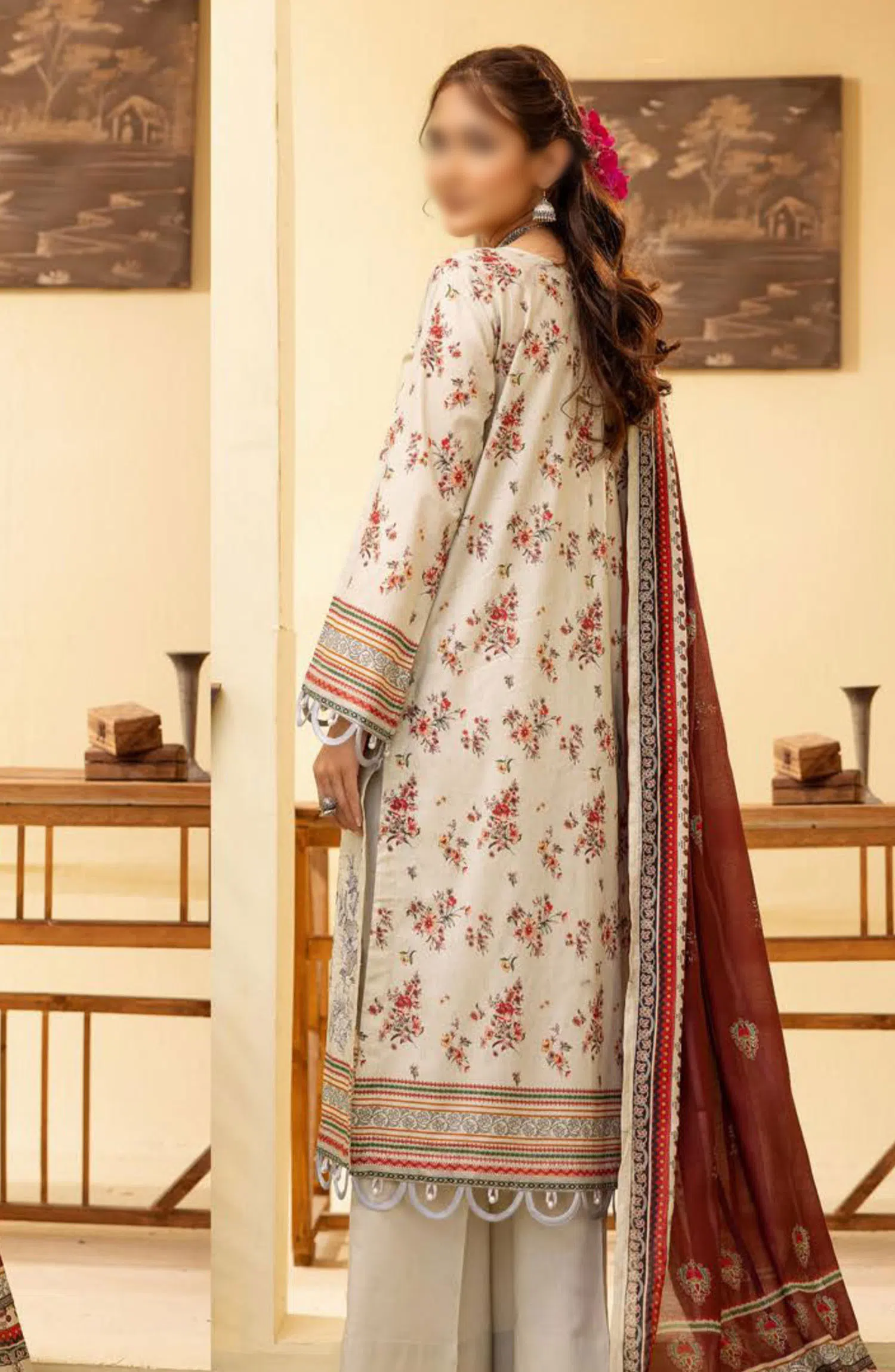 Mahees Ghazal Embroidered Lawn with Emb Voile Dupatta Collection - Design 07