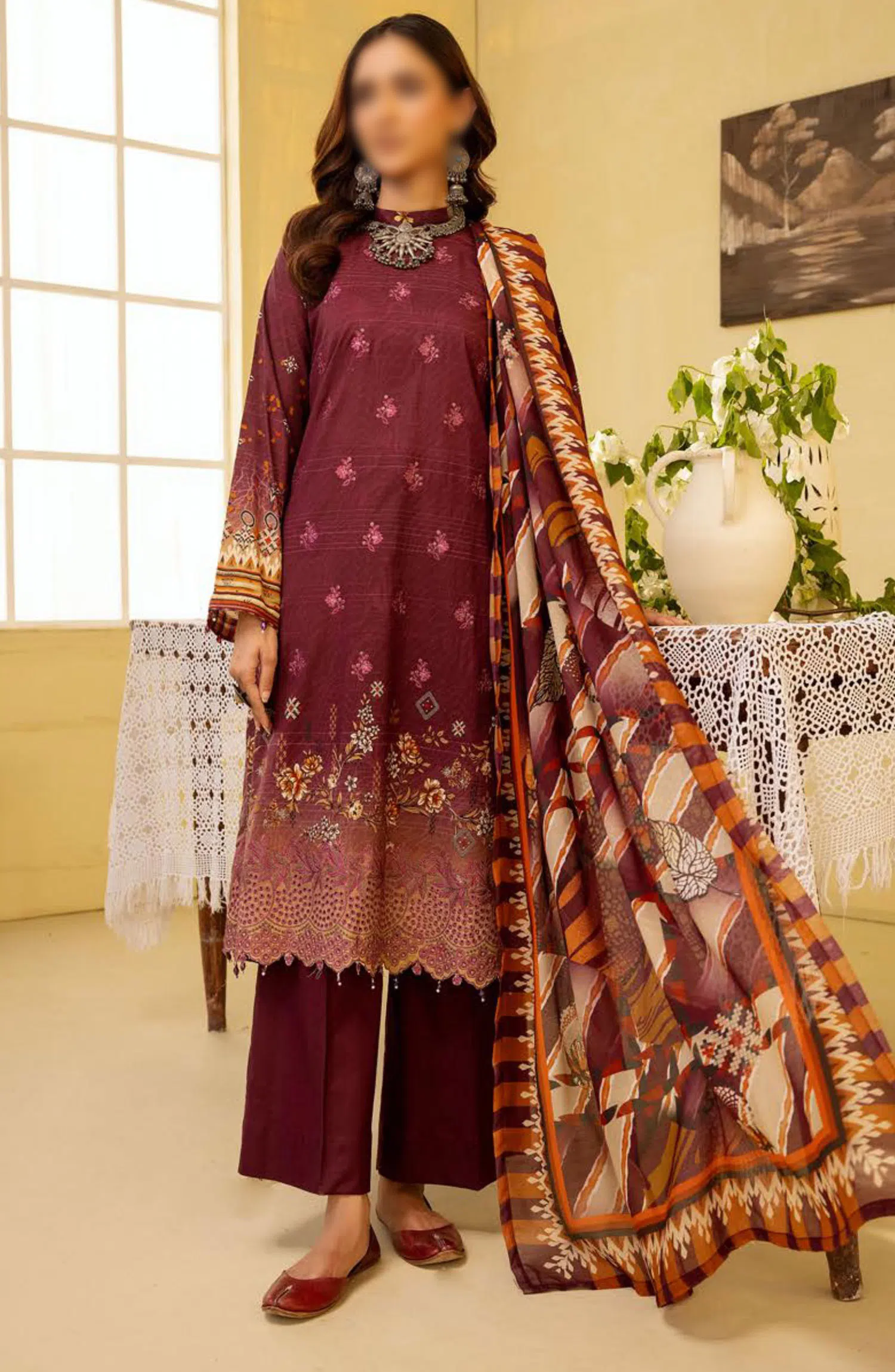 Zara Meer Printed Slub Lawn Collection 2024 - Design 09