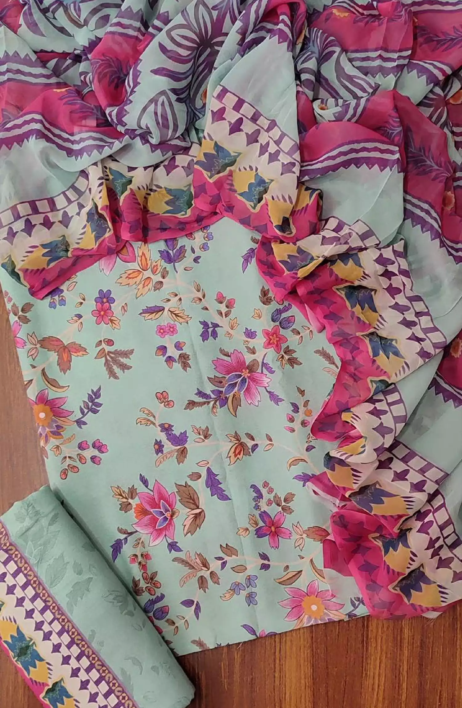 Amna Khadija Karandi Unstitched Printed 3Pcs Collection - Design 11