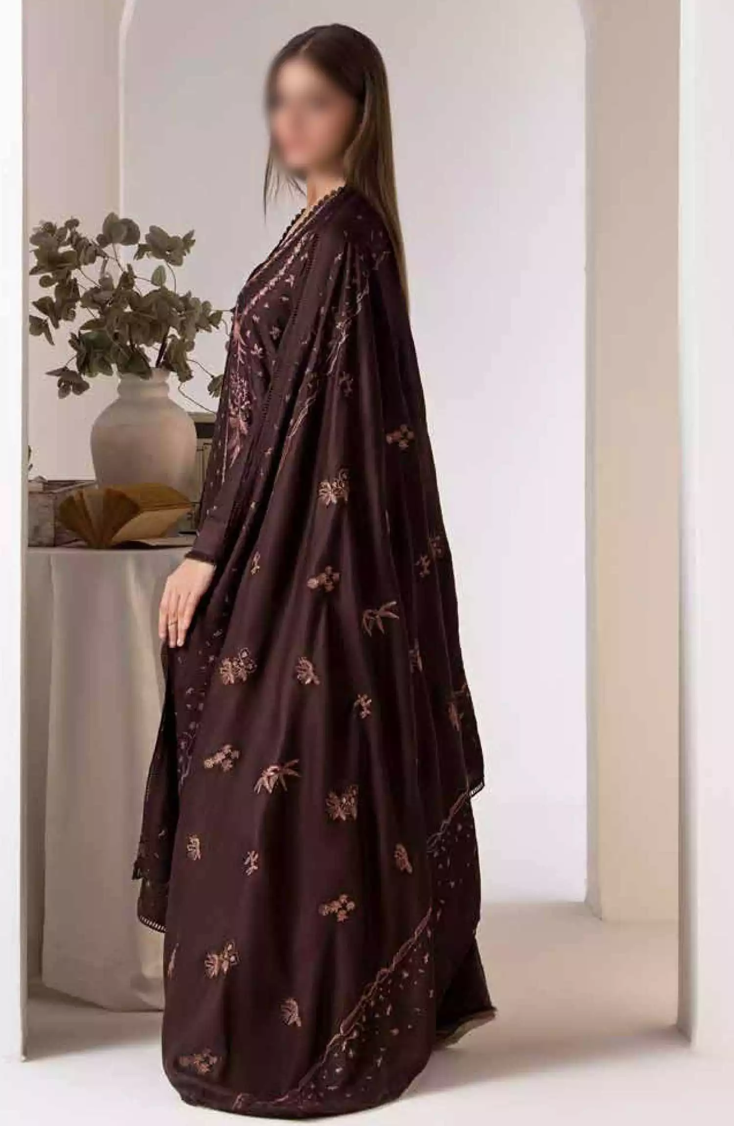 Sobia Nazir Winter Shawl Unstitched Collection 2024 - Design 02 B