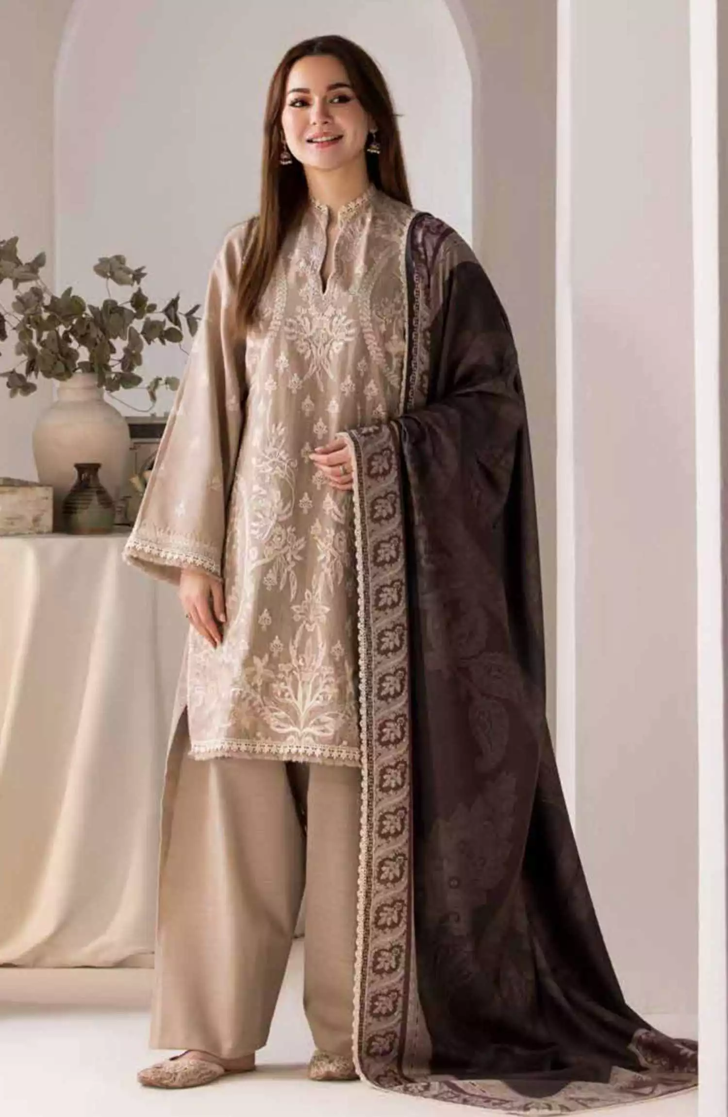 Sobia Nazir Winter Shawl Unstitched Collection 2024 - Design 04 A