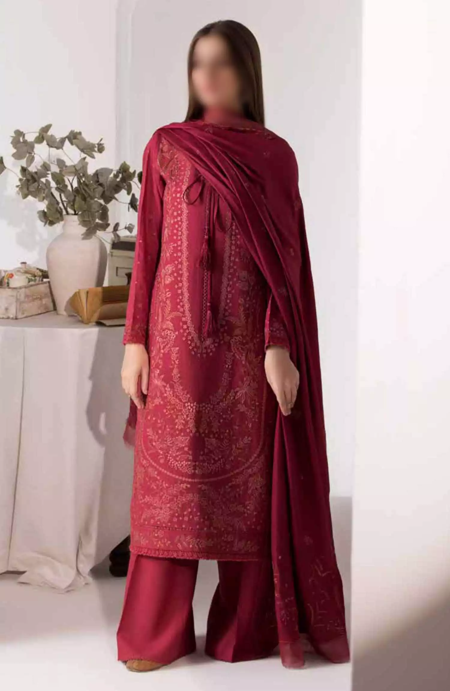 Sobia Nazir Winter Shawl Unstitched Collection 2024 - Design 06 A