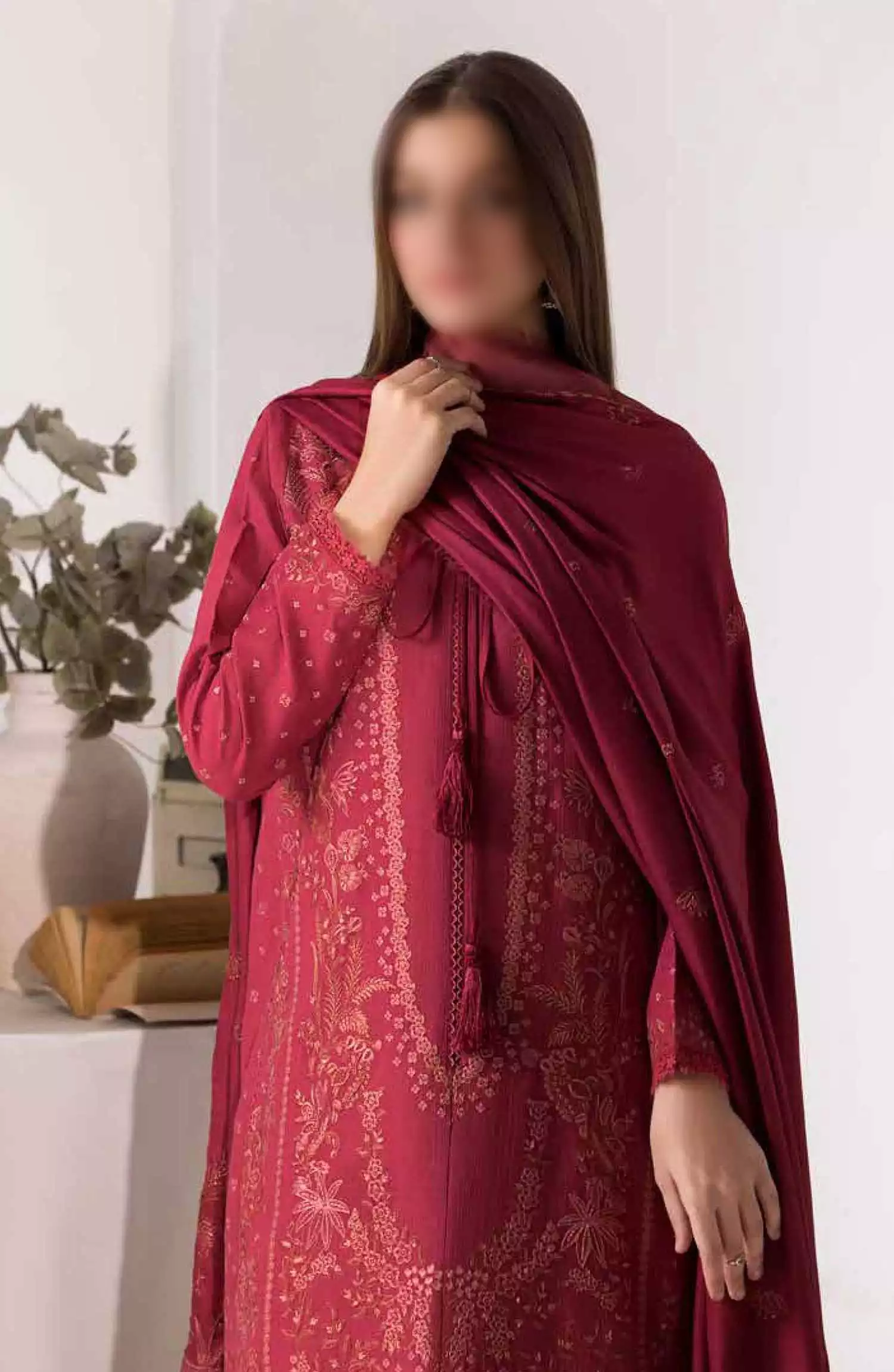 Sobia Nazir Winter Shawl Unstitched Collection 2024 - Design 06 A