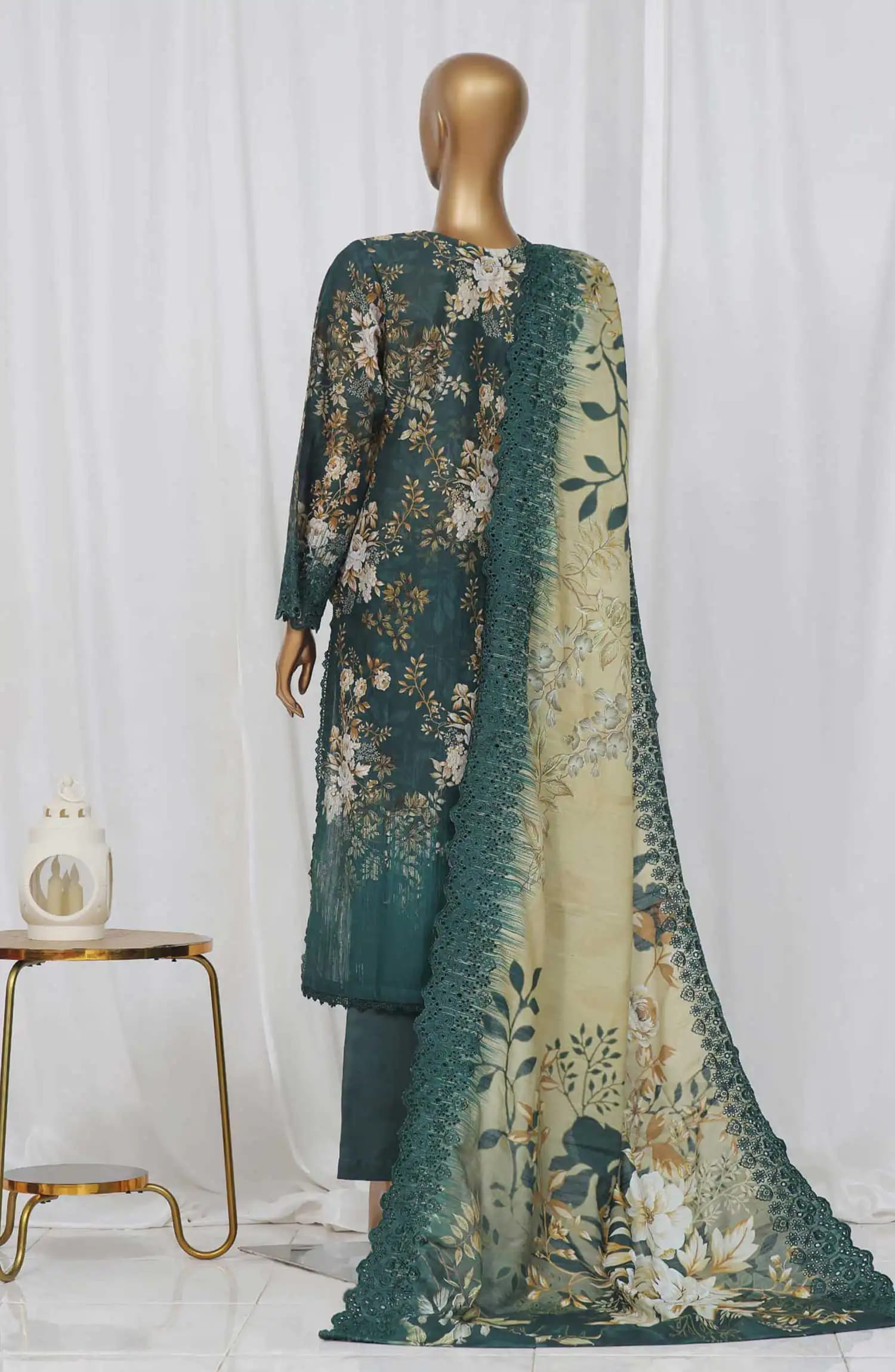 Sadabahar Laser Cutwork Chikankari Embroidered Dupatta Vol 02 - Design 01