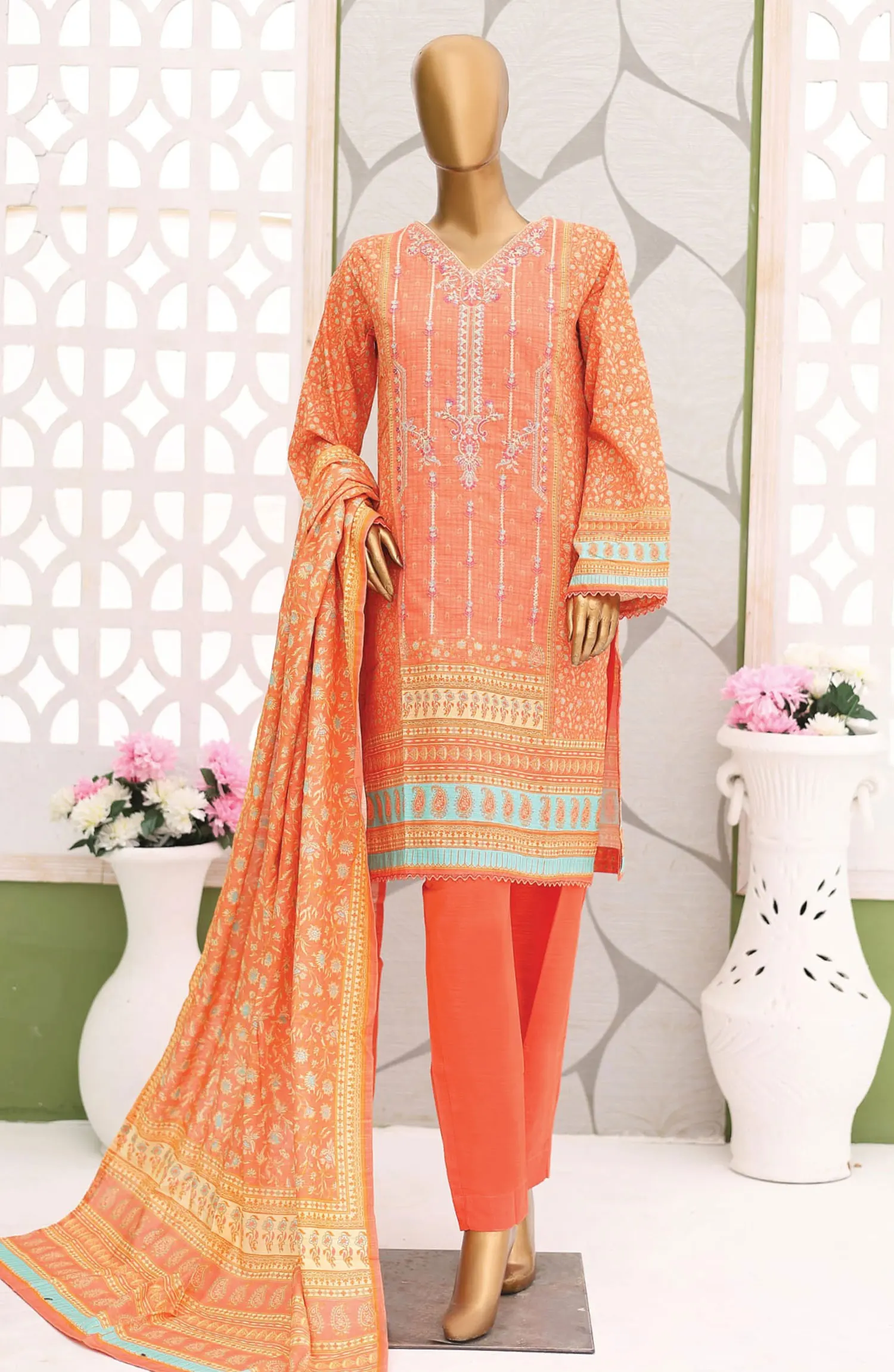 Bin Saeed Khaddar Winter Embroidered Collection - Design 01